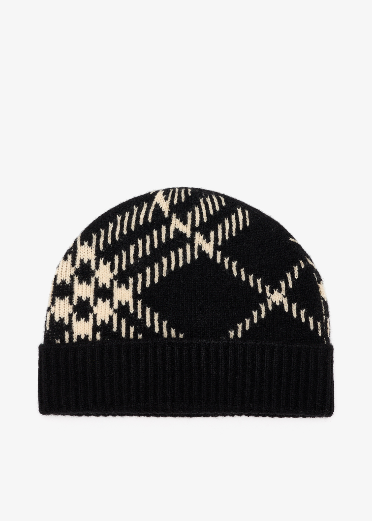 

Check beanie, Black