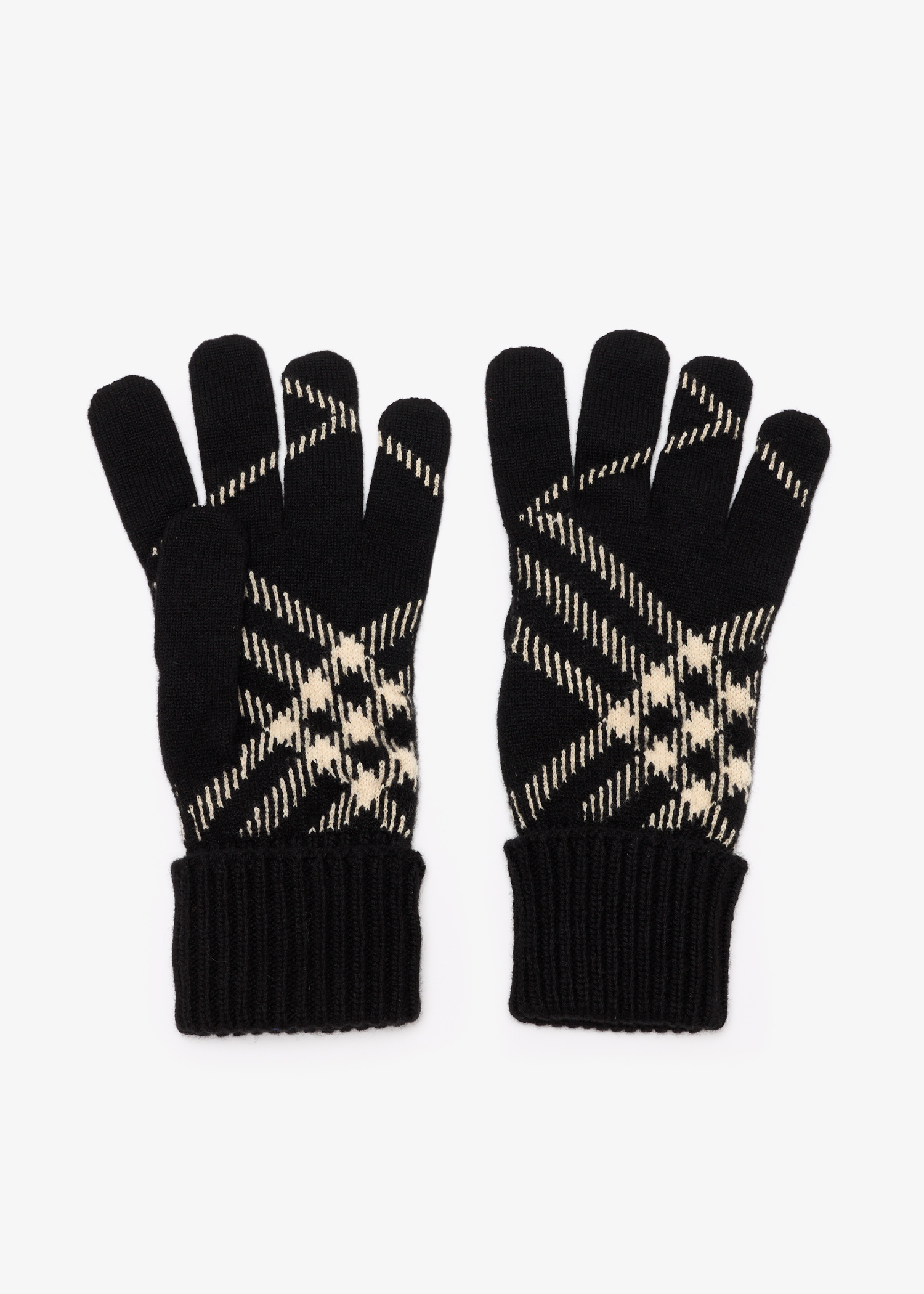 

Check gloves, Black