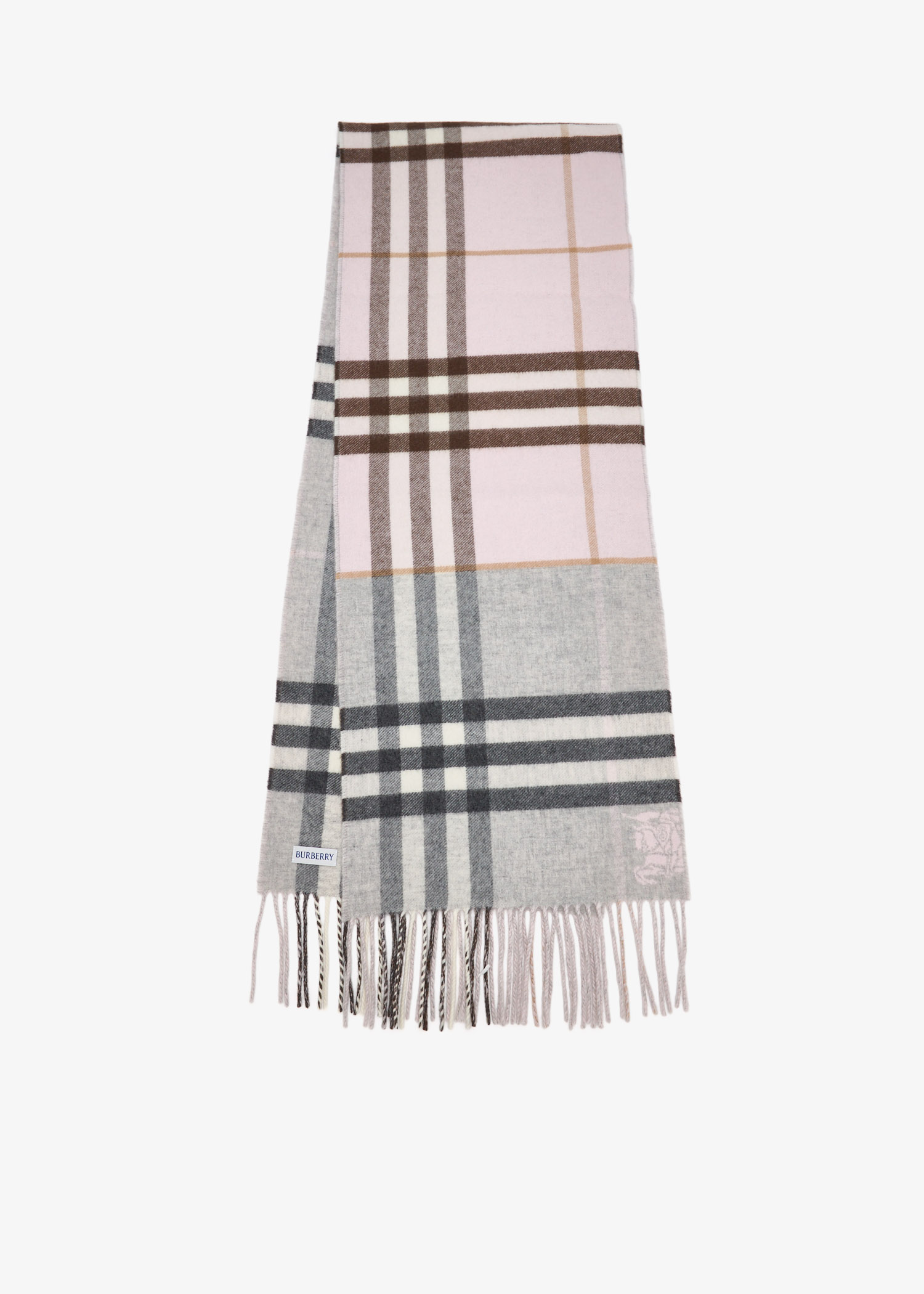 

Contrast Check cashmere scarf, Pink