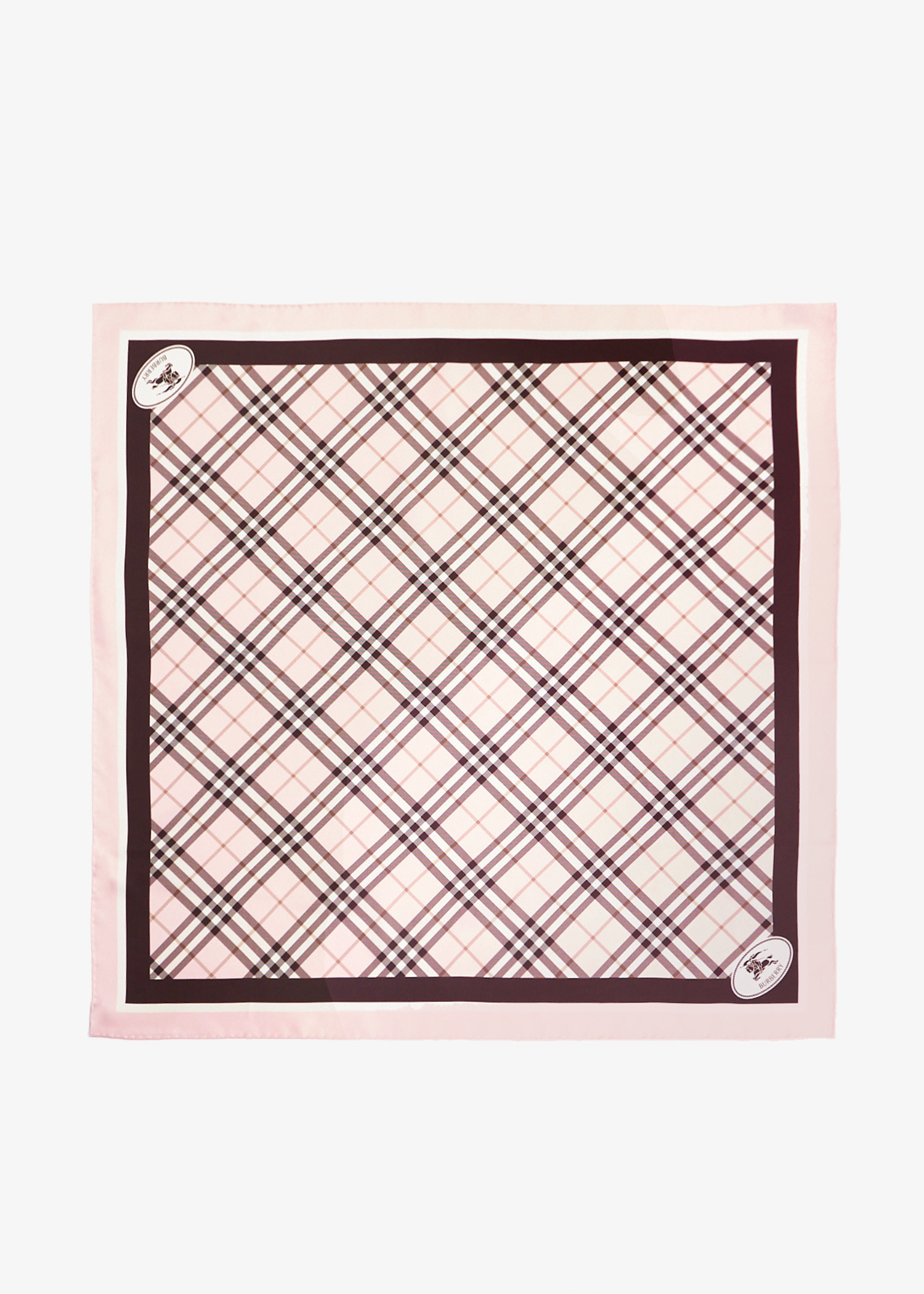 

Check Knight Stamp silk twill scarf, Printed