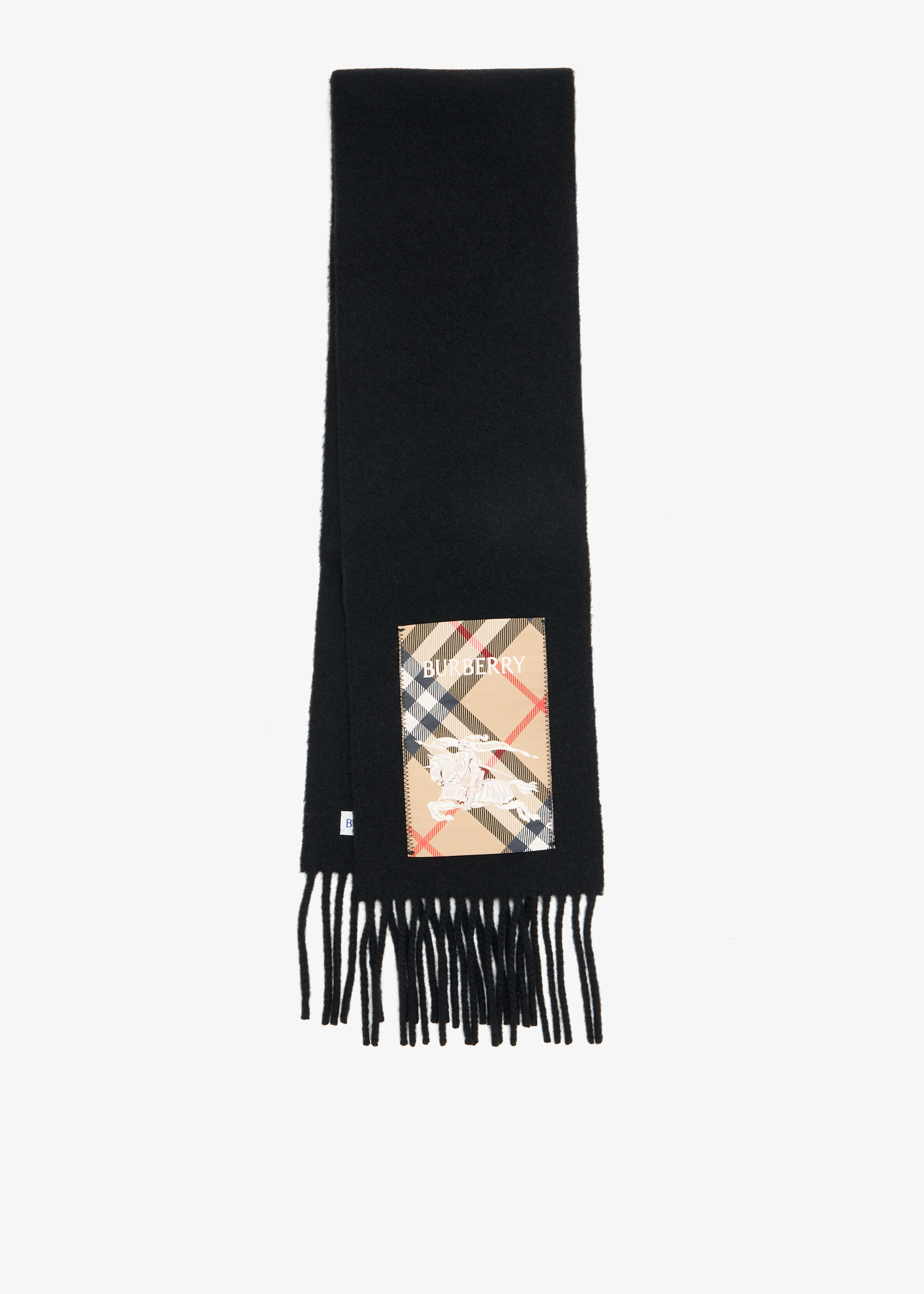 

Check Label Cashmere scarf, Black