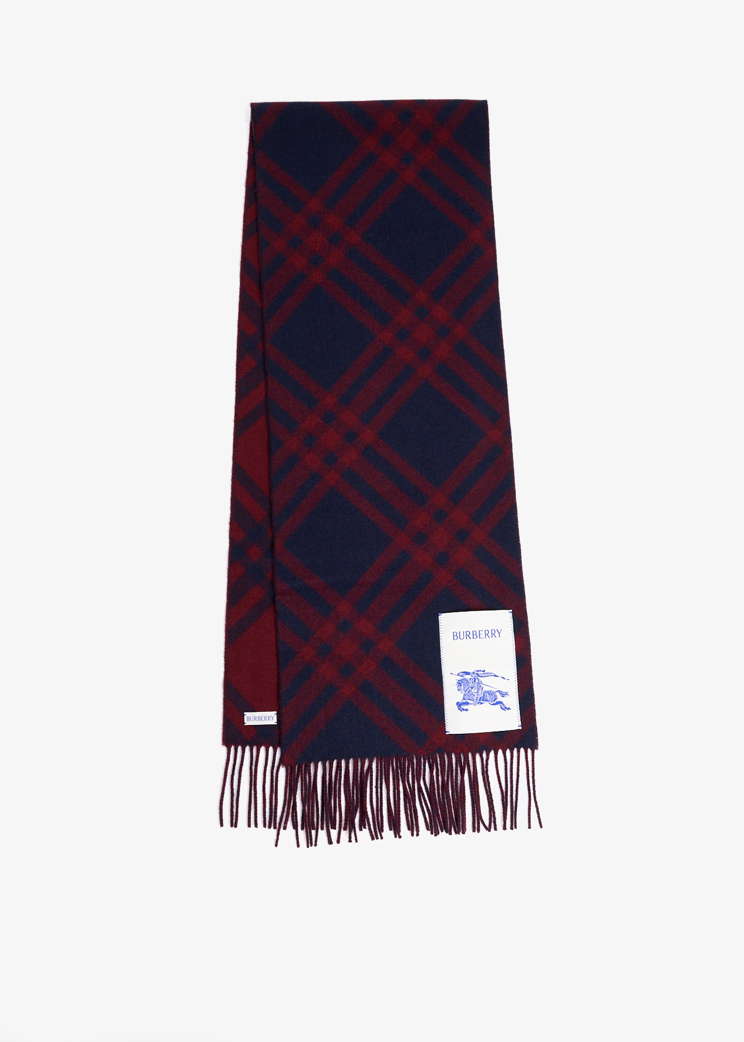 

Check cashmere scarf, Navy