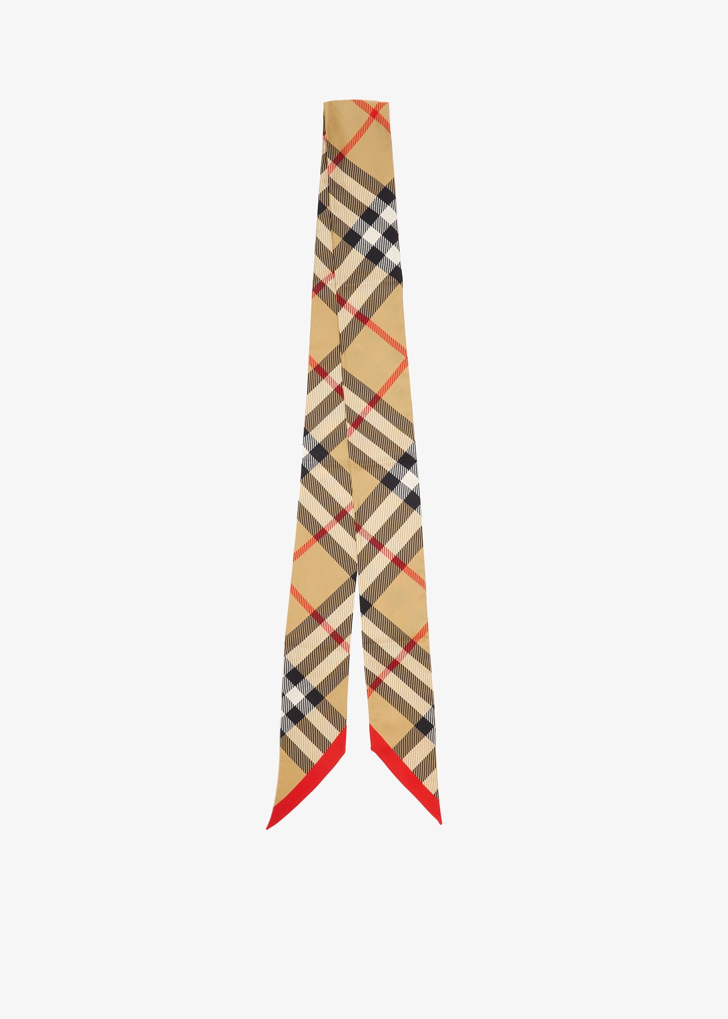 

Skinny Check silk scarf, Printed