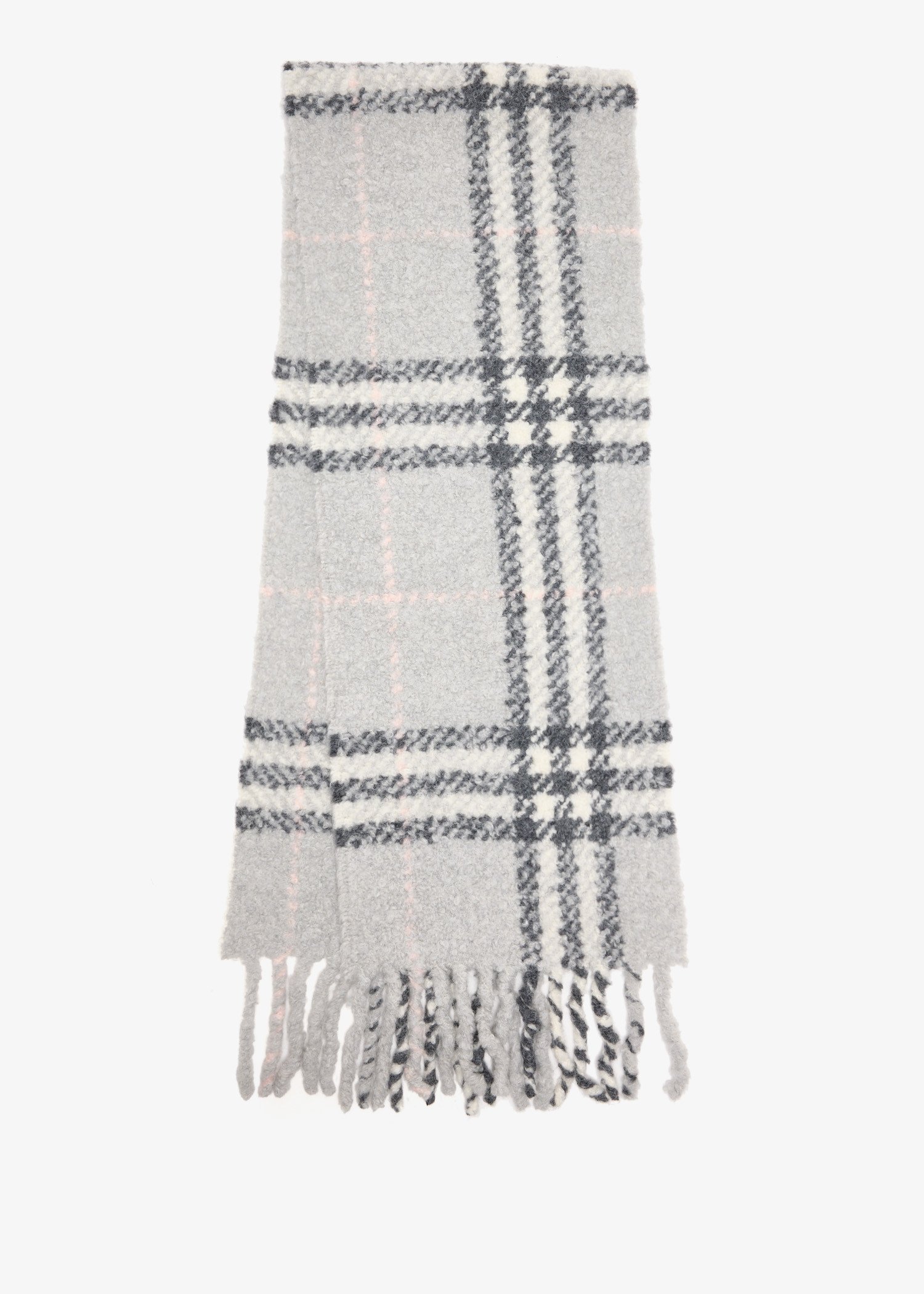 

Check bouclé scarf, Grey
