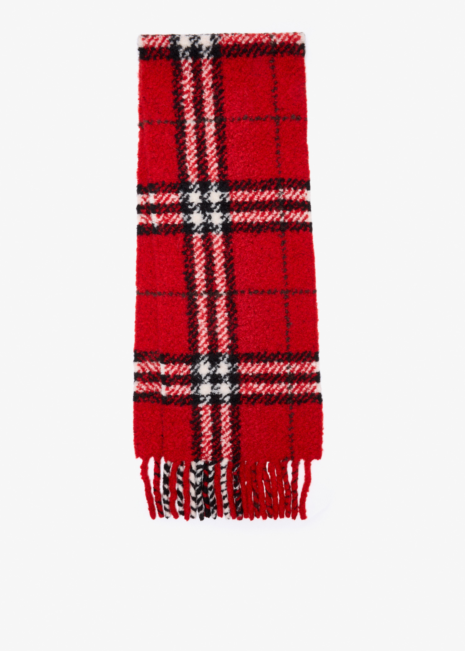 

Check bouclé scarf, Red