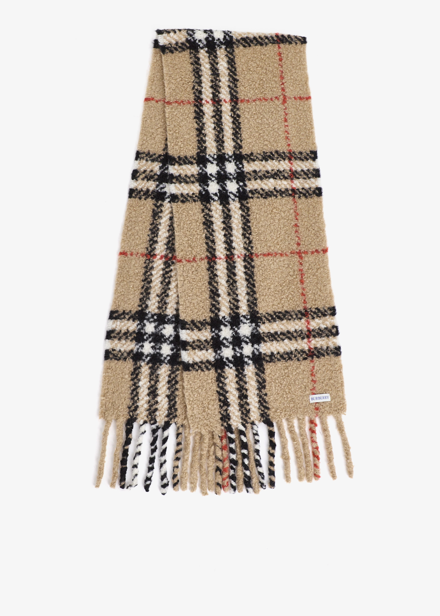 

Check bouclé scarf, Beige