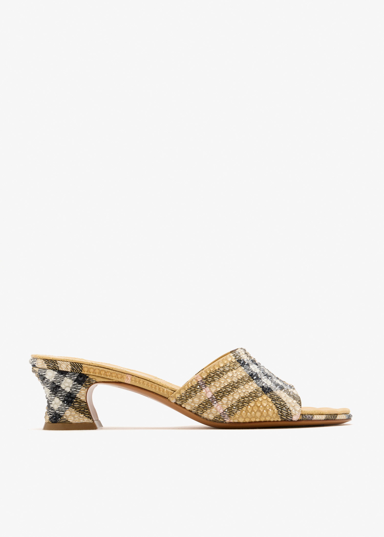 

Rhinestone Check Sloane mules, Beige