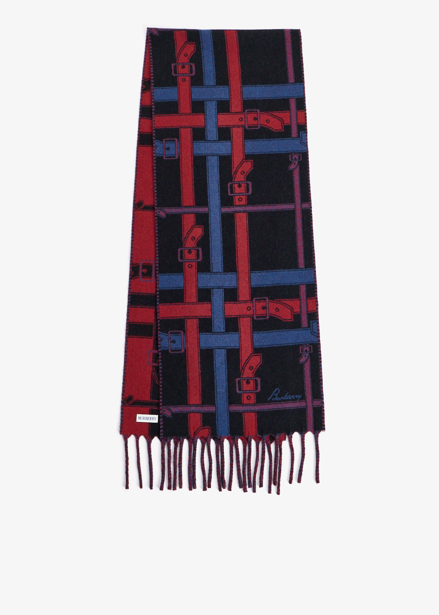 

Belt Check cashmere scarf, Black