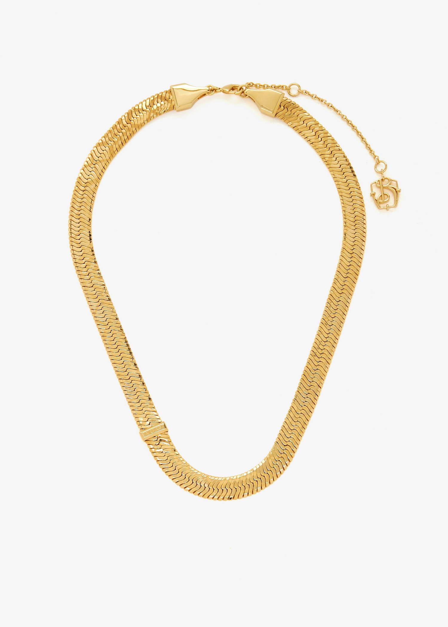 

Engraved Check necklace, Gold