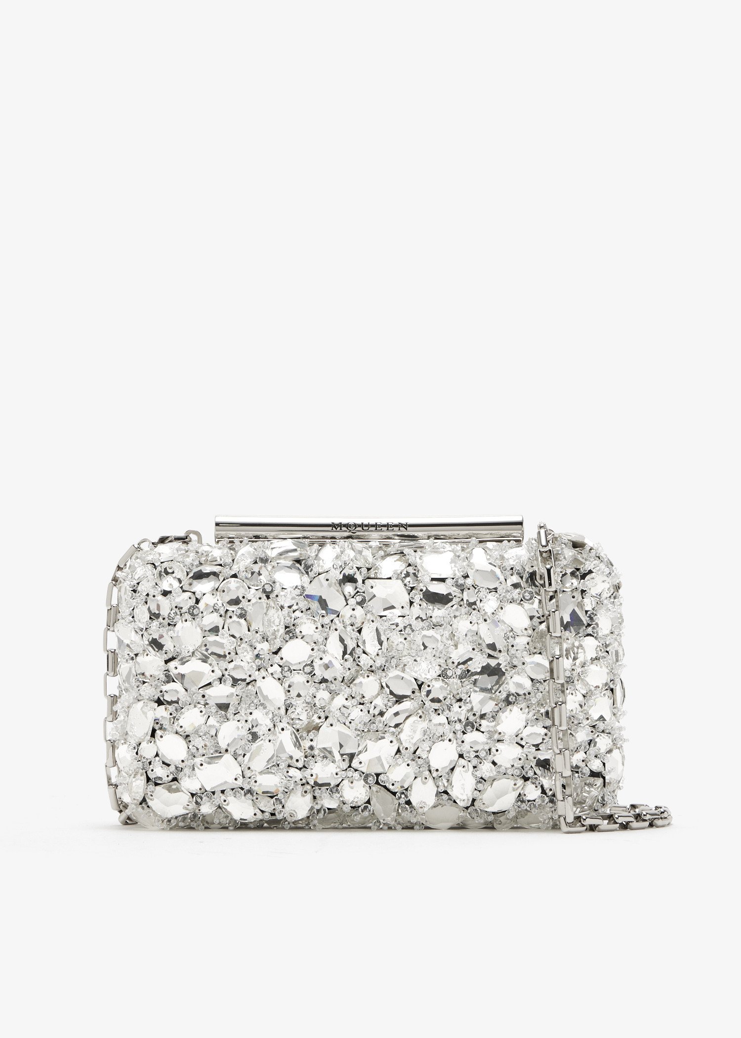 

T-Bar box clutch, Silver