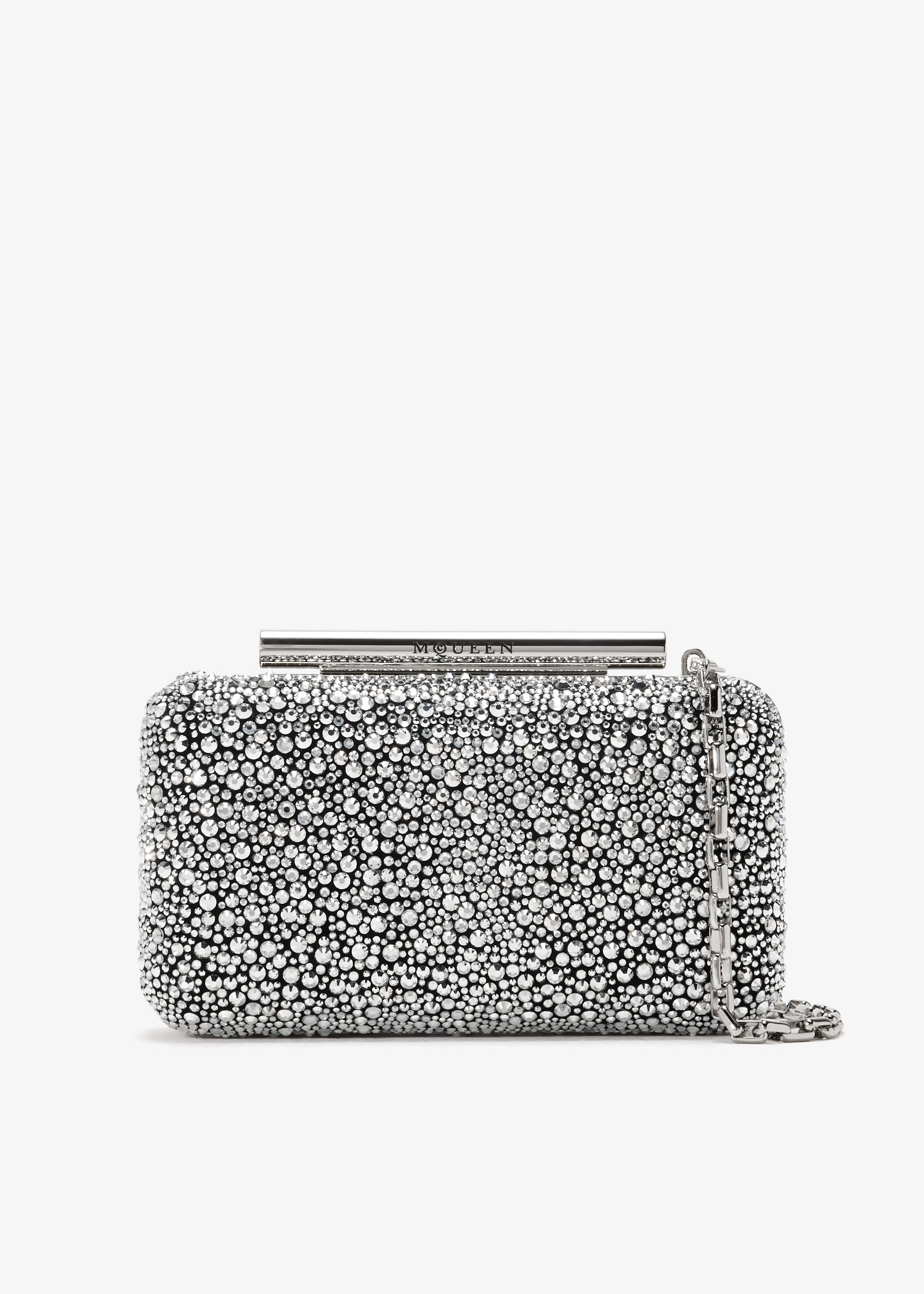 

T-Bar box clutch, Silver