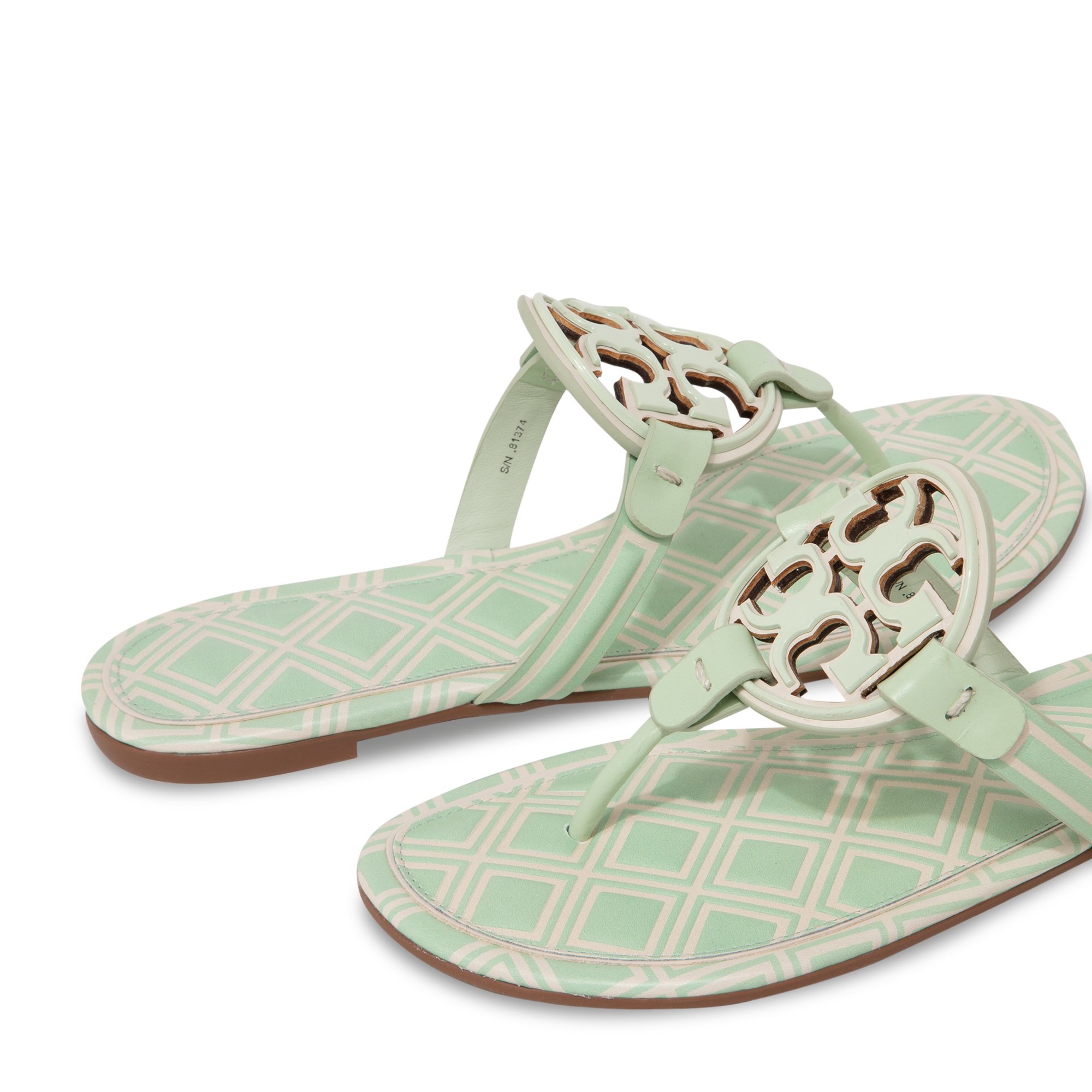 

Miller metal-logo sandals, Green