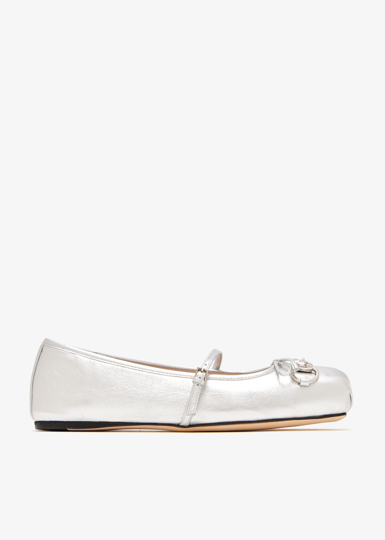 

Horsebit ballet flats, Silver