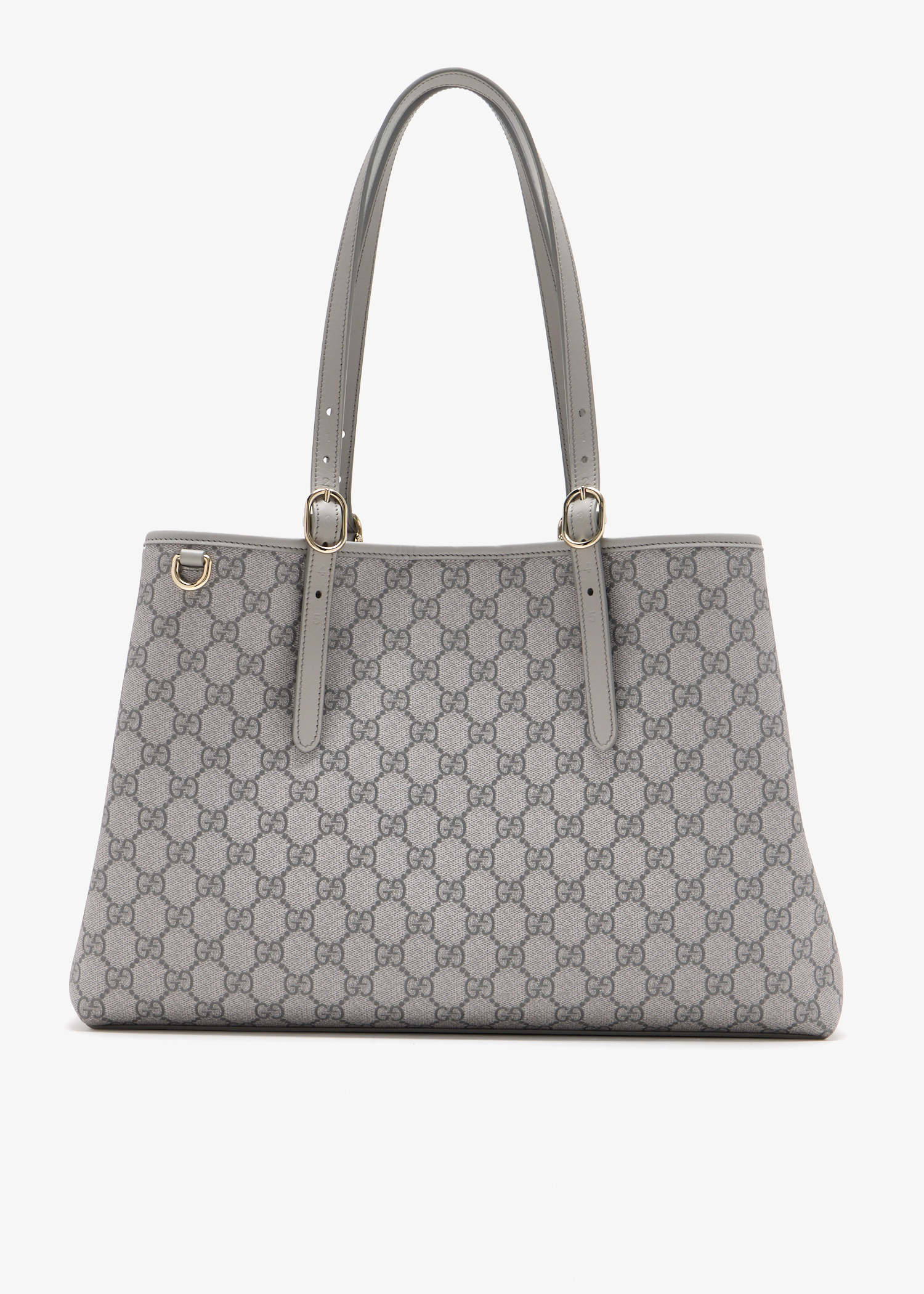 

GG Emblem large tote bag, Grey