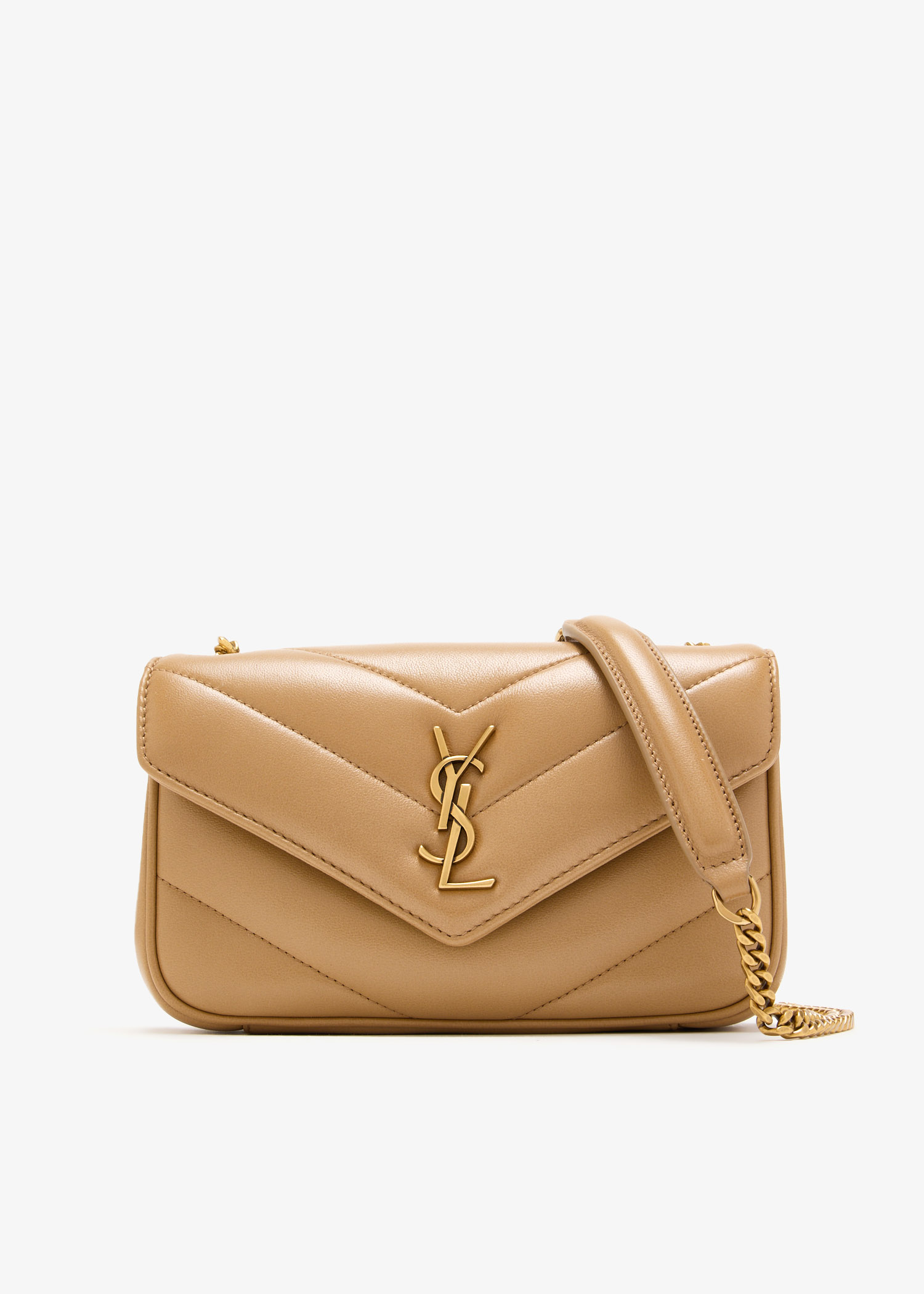 

Loulou mini chain bag, Beige