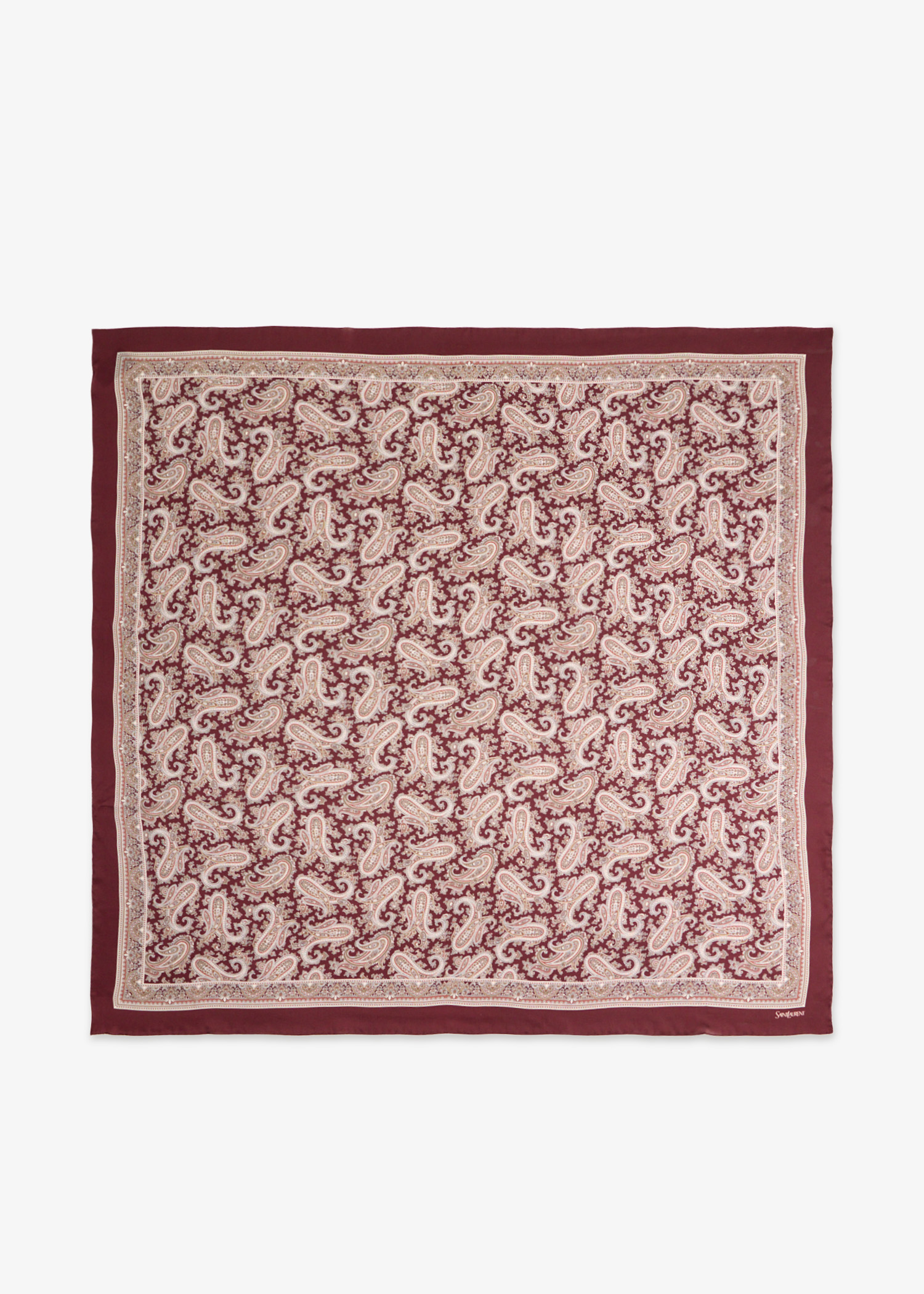 

Paisley large square silk twill scarf, Printed