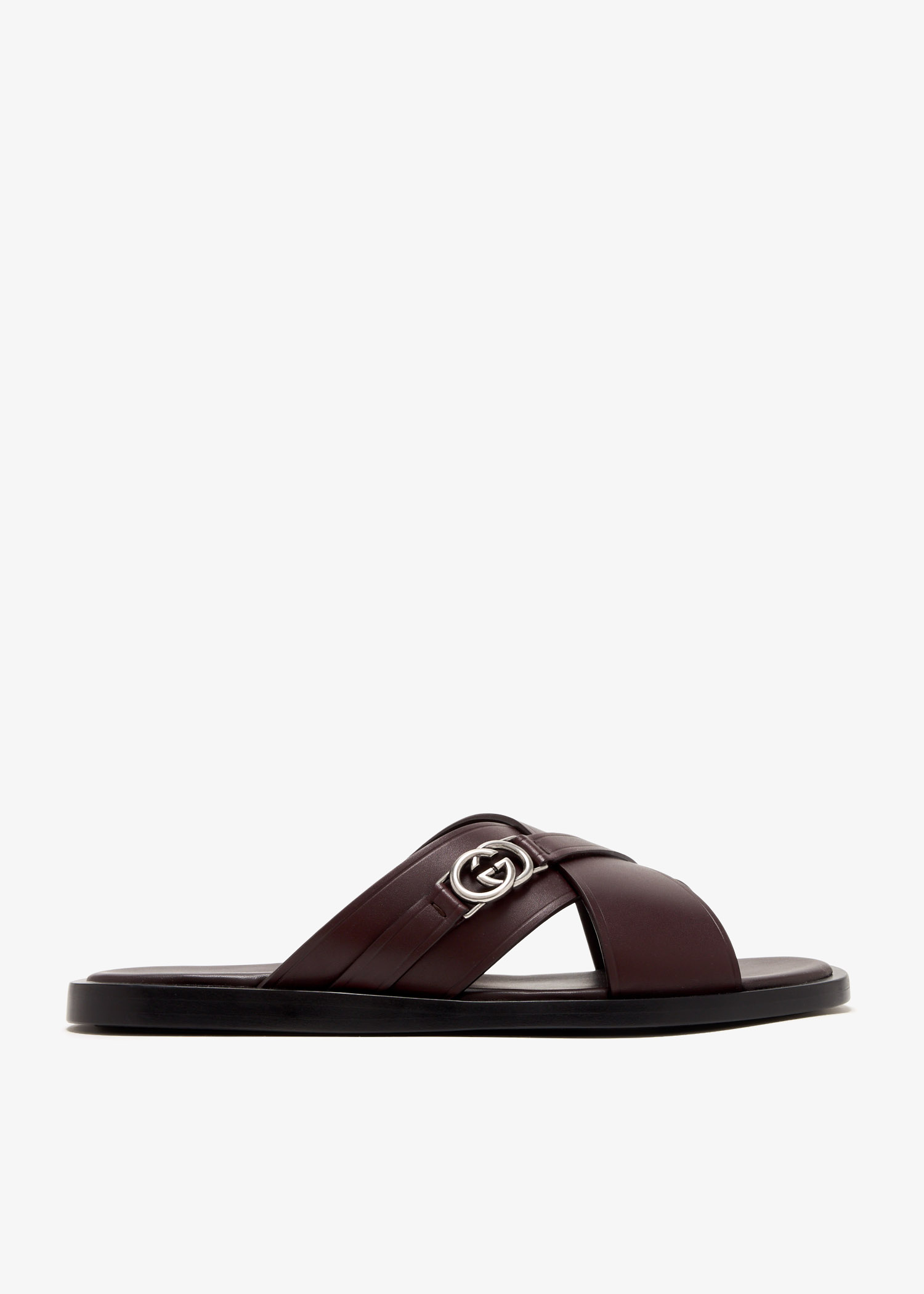 

Interlocking G sandals, Burgundy