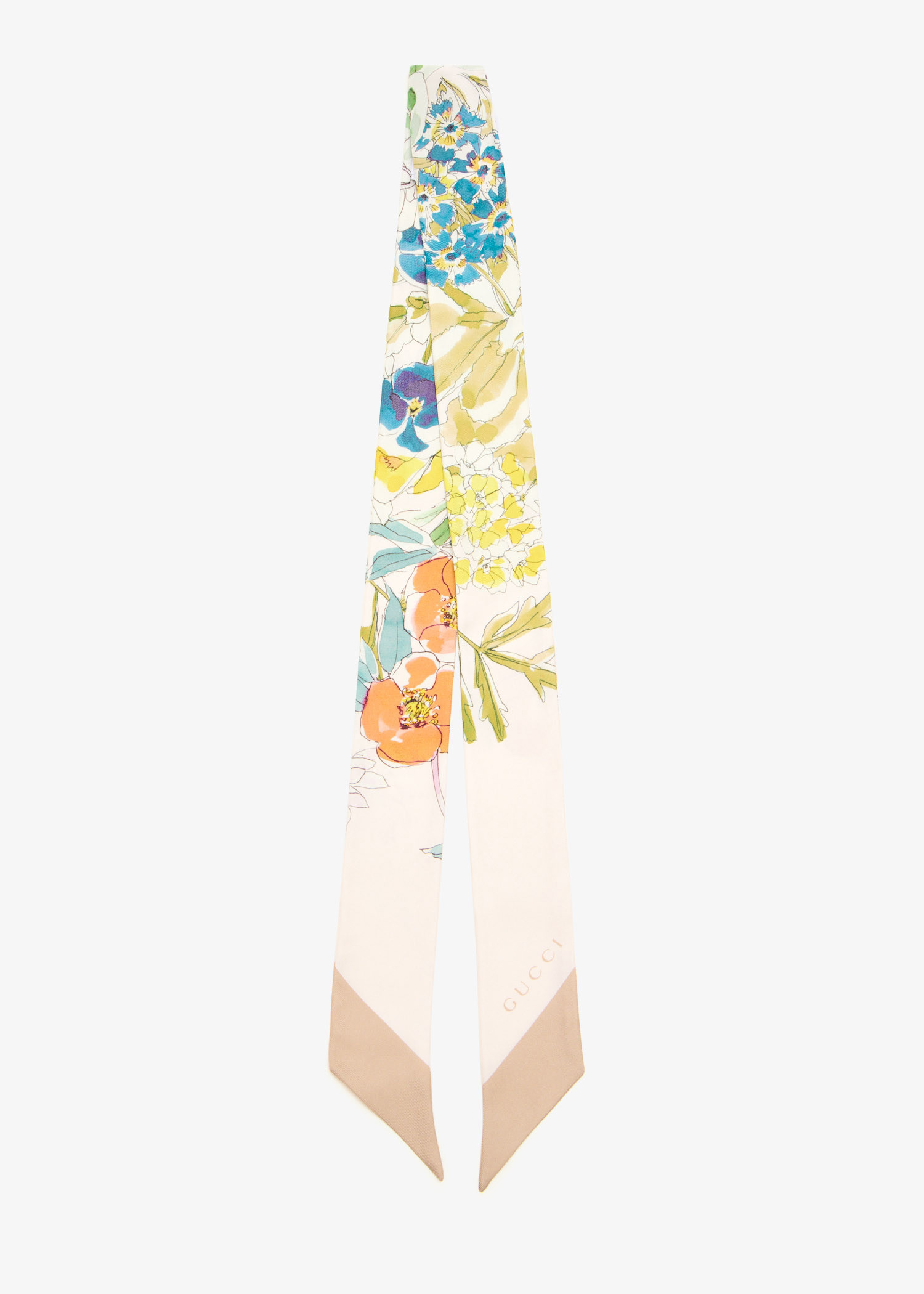 

Printed silk twill neck bow