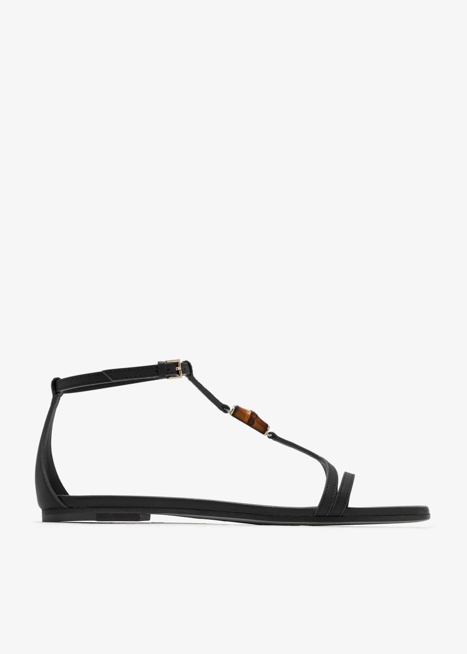 

Bamboo thong flat sandals, Black