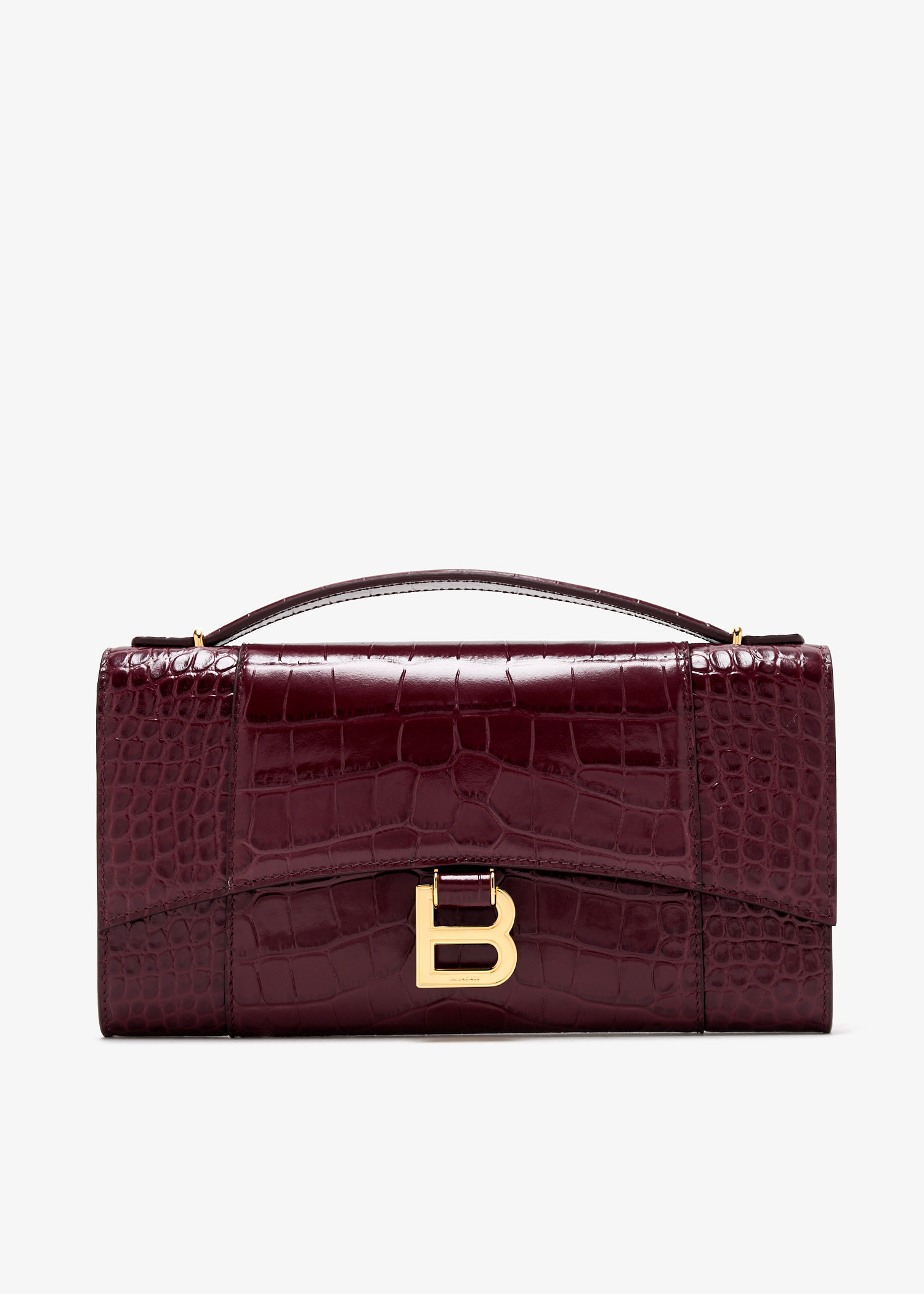 

Hourglass top handle bag, Burgundy