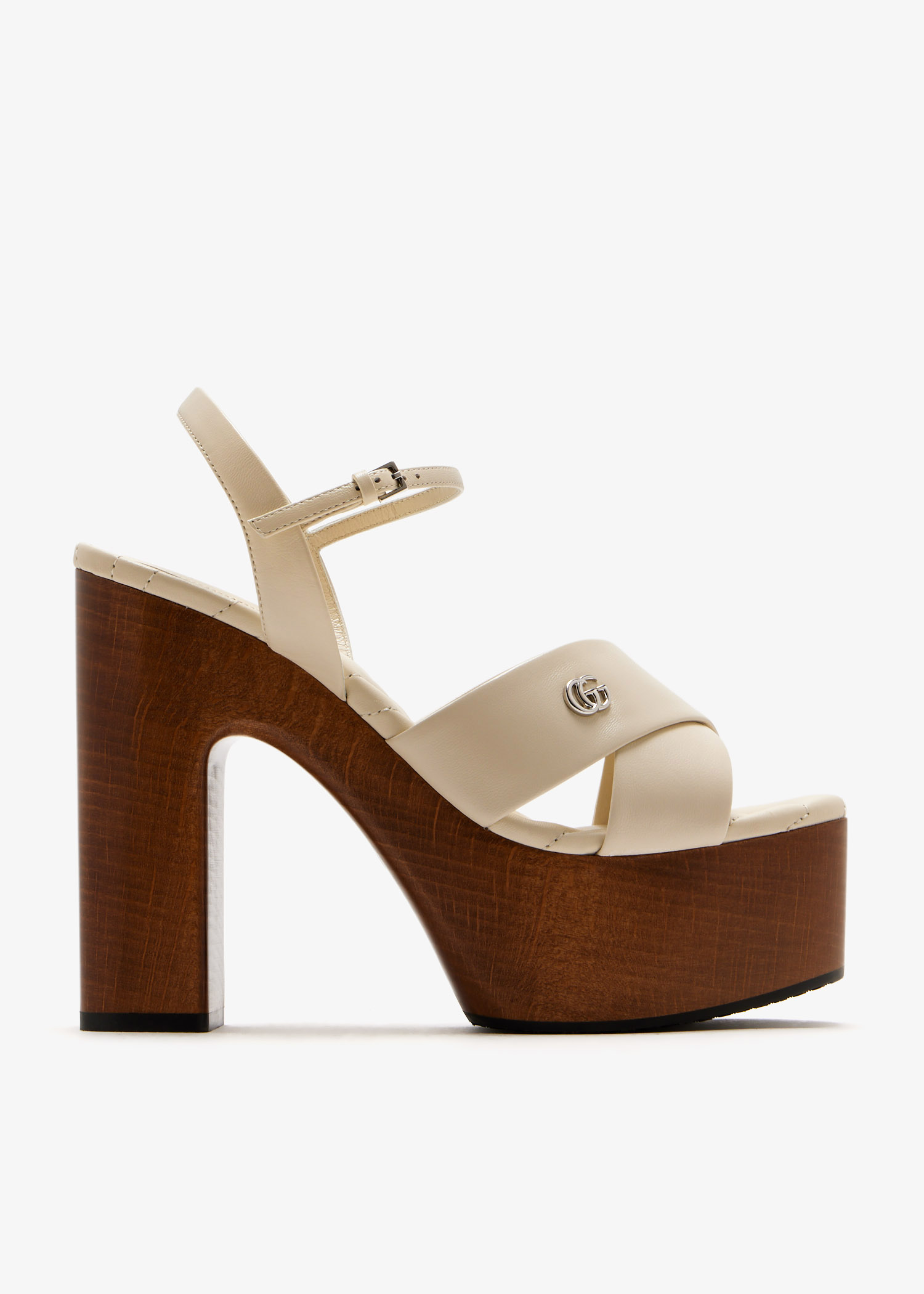 

Double G platform sandals, White