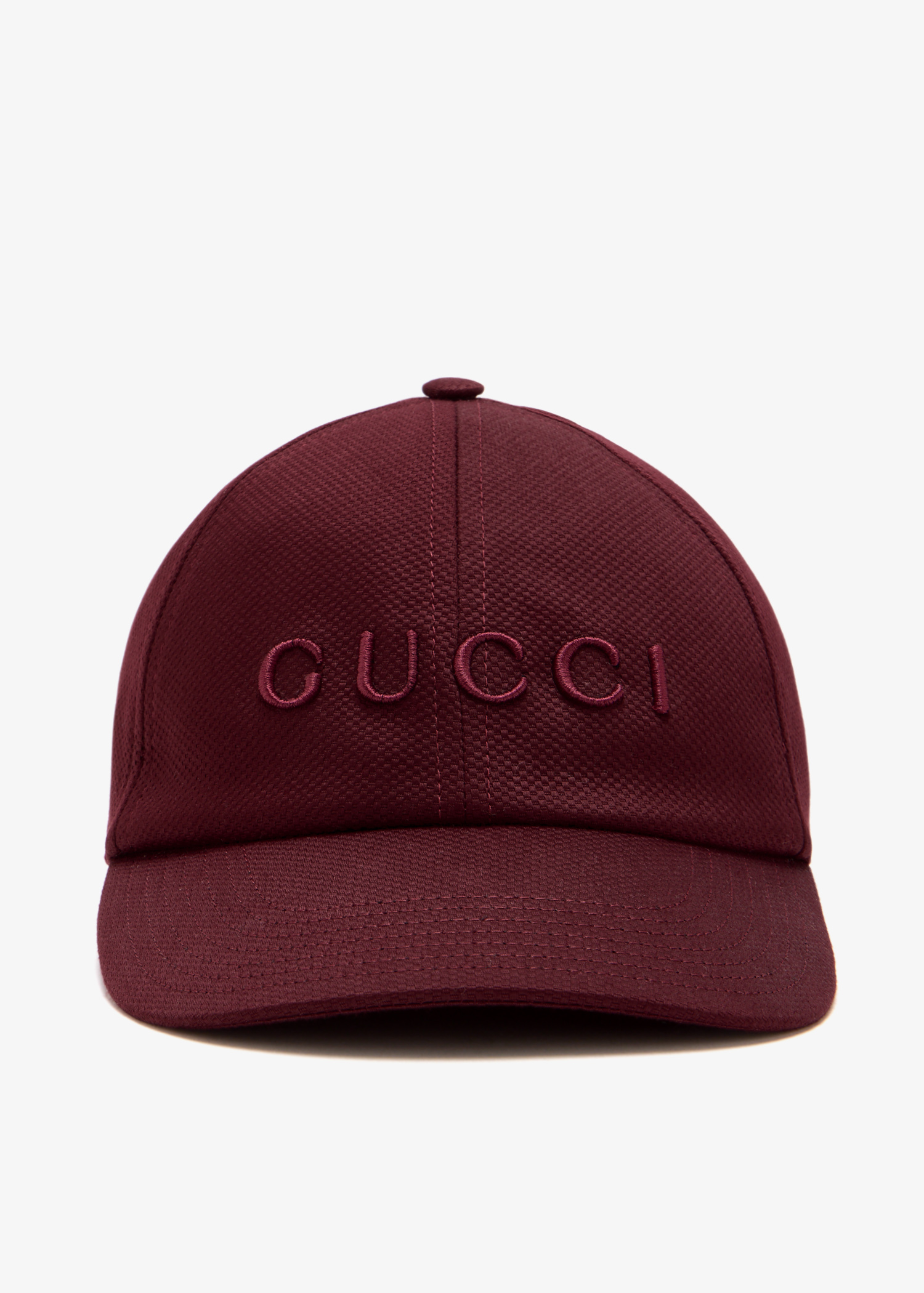 

Embroidered cotton baseball cap, Burgundy