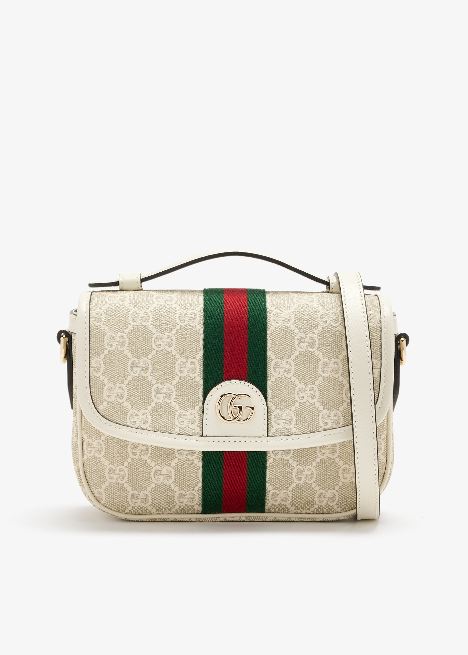 

Ophidia small top handle bag, Beige