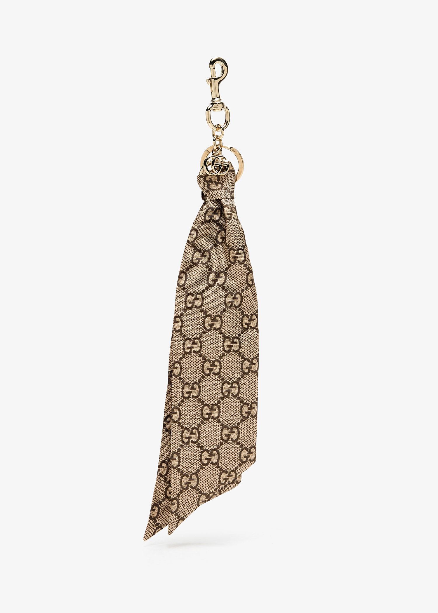 

GG silk keyring, Brown