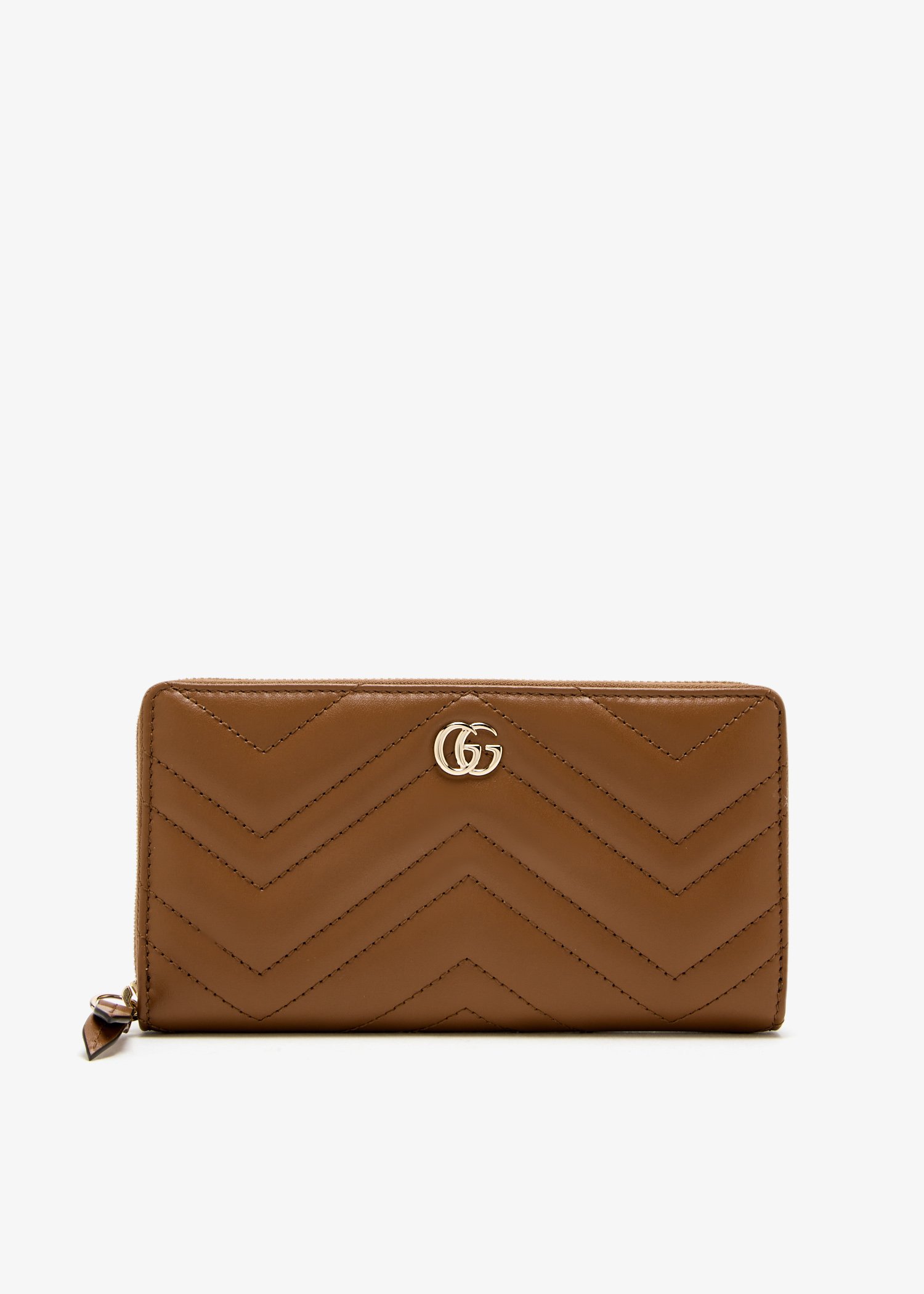

GG Marmont zip around wallet, Brown