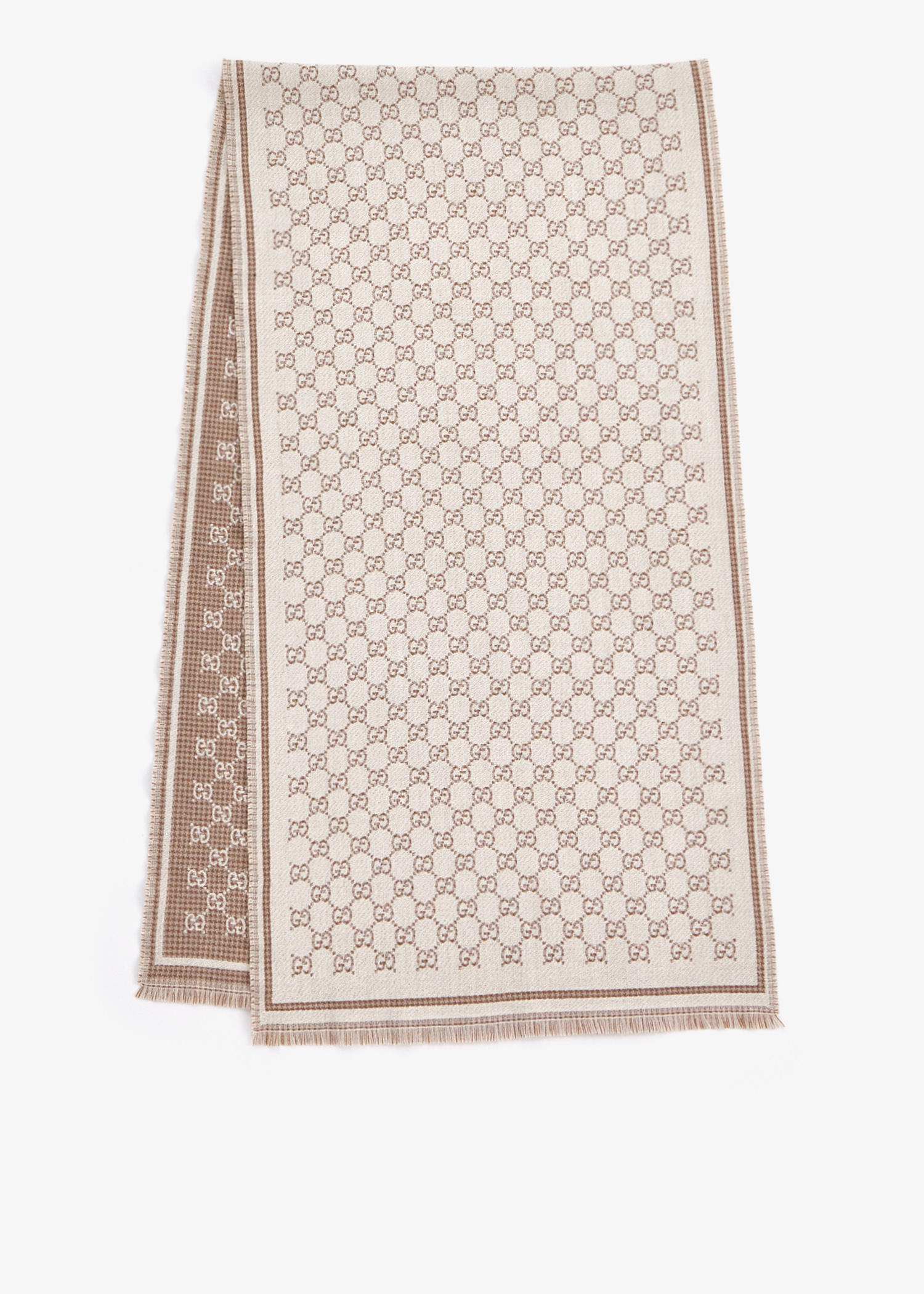 

GG wool scarf, Cream