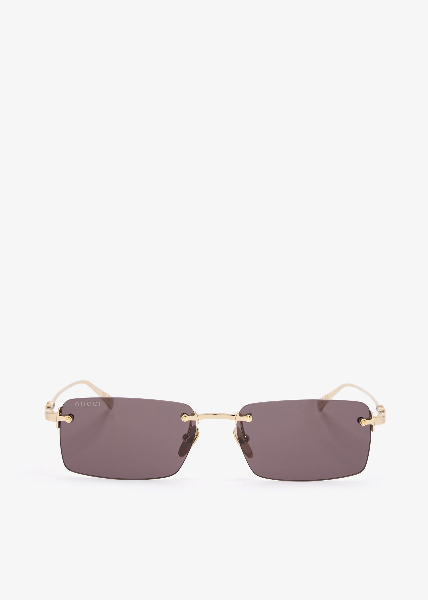 

Rectangular-frame sunglasses, Gold