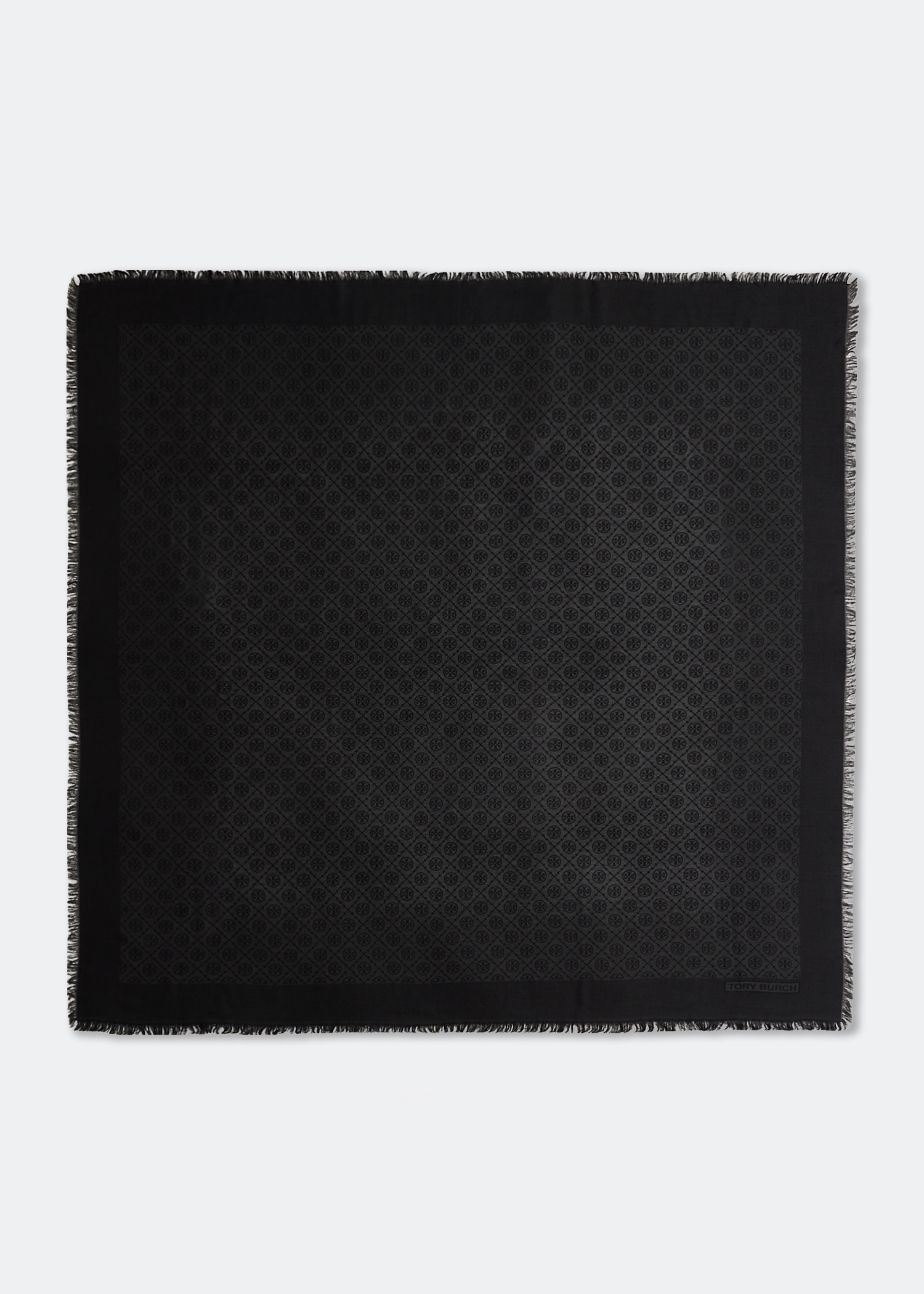 

T Monogram jacquard traveller scarf, Black