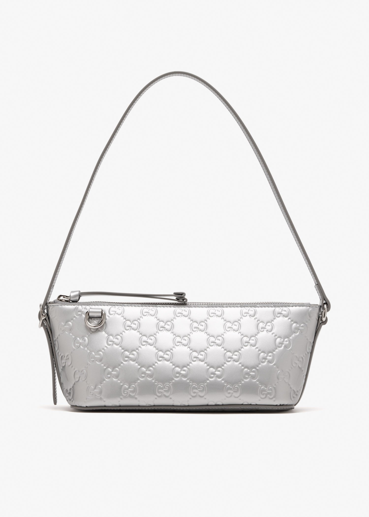 

GG Emblem small shoulder bag, Silver