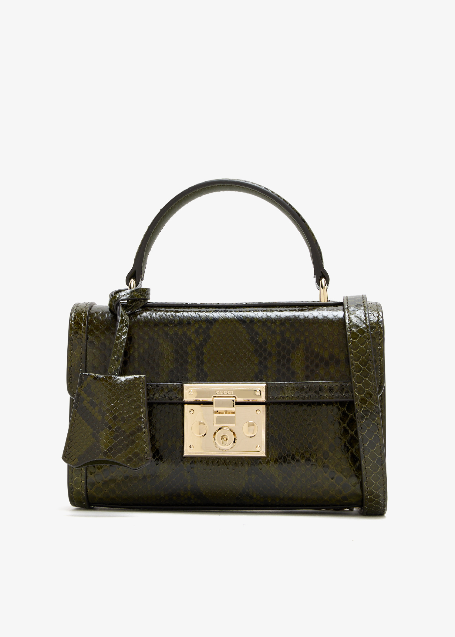 

Padlock python small top handle bag, Green