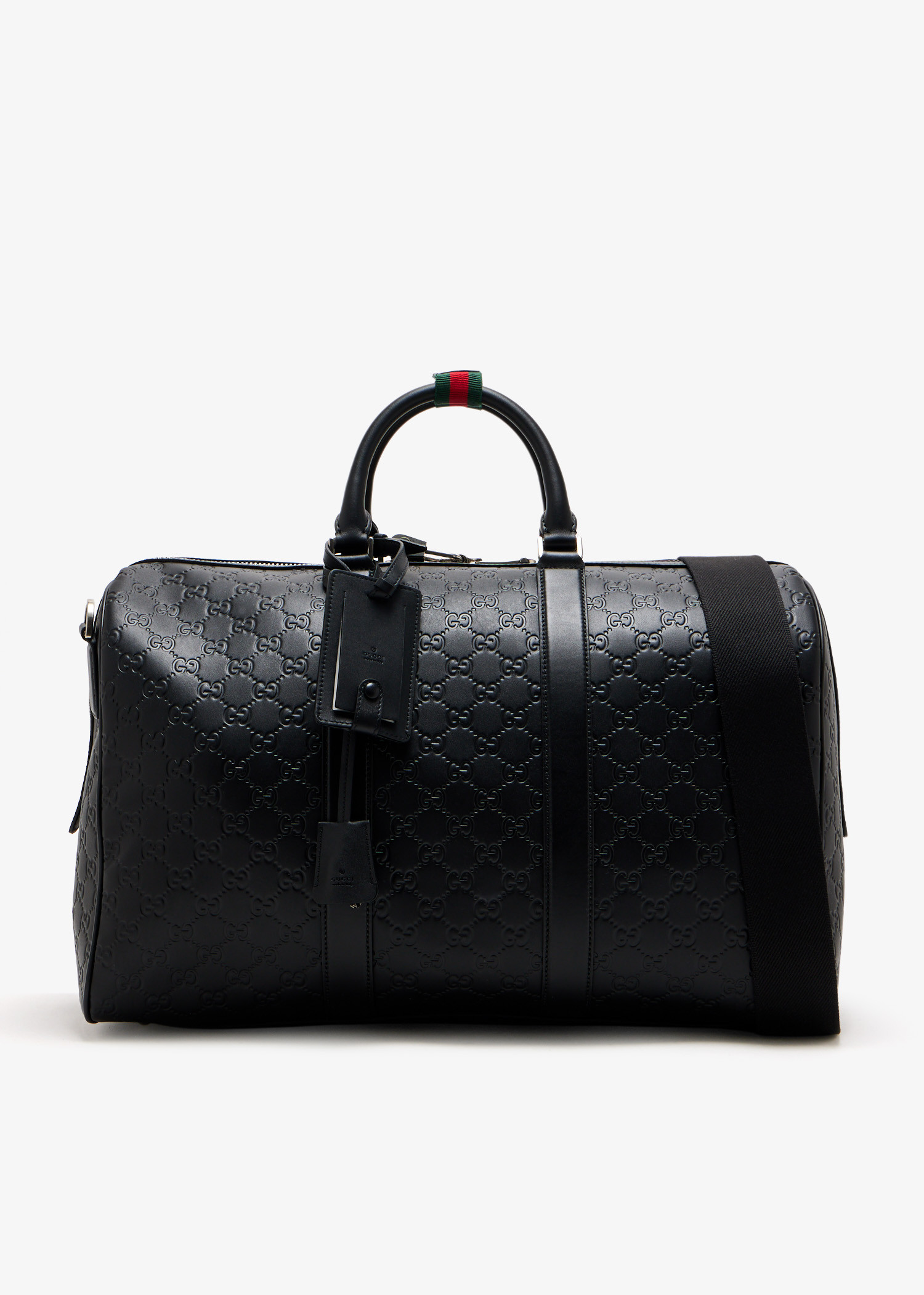 

GG Emblem medium duffle bag, Black