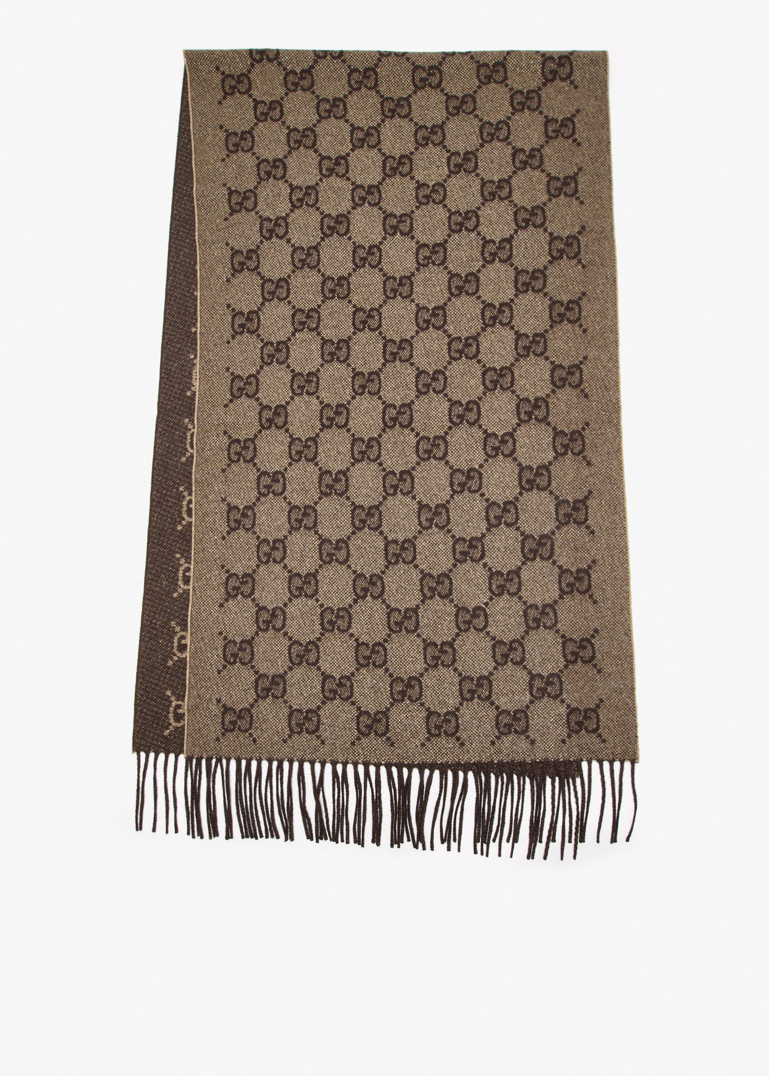 

GG cashmere lamé scarf, Brown