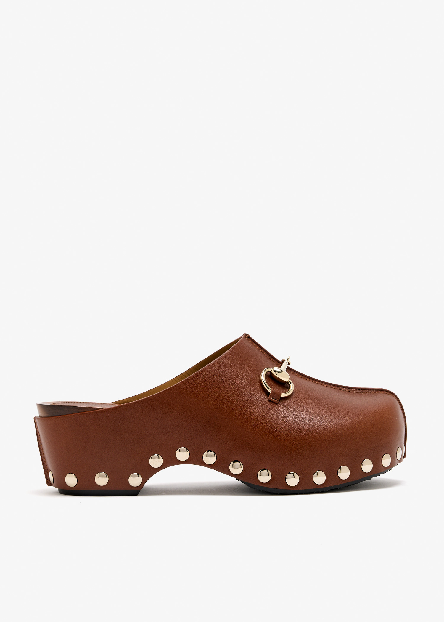 

Horsebit platform clogs, Brown