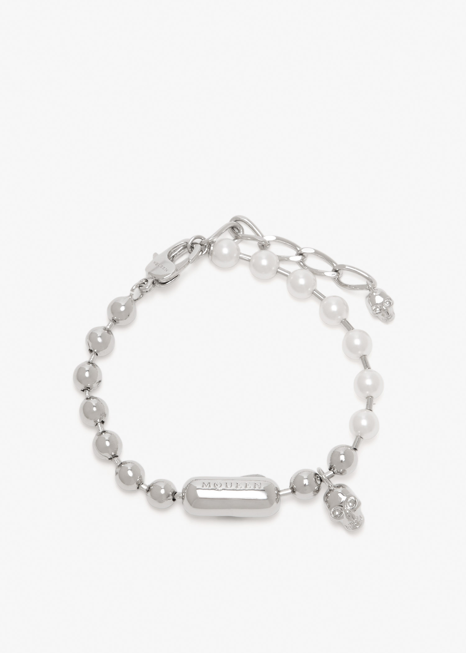 

Skull and pearl bracelet, Silver