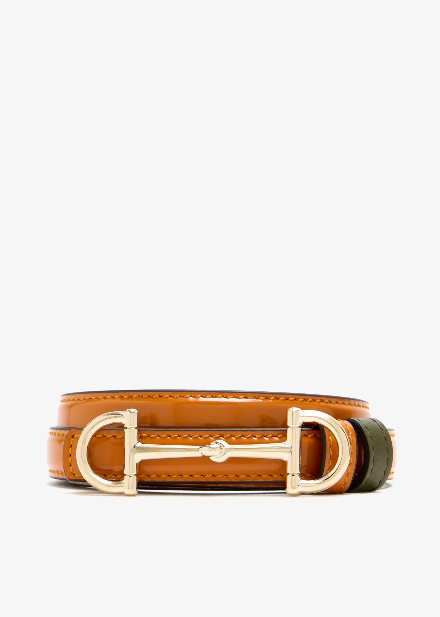 

Horsebit reversible thin belt, Brown