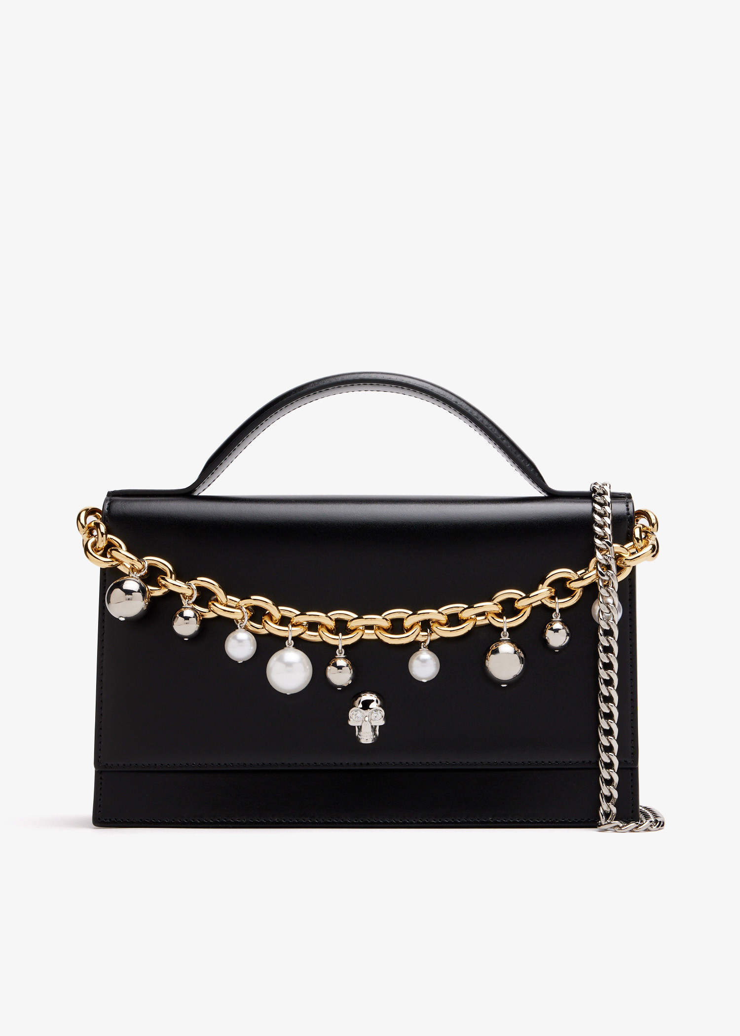 

Skull top-handle bag, Black