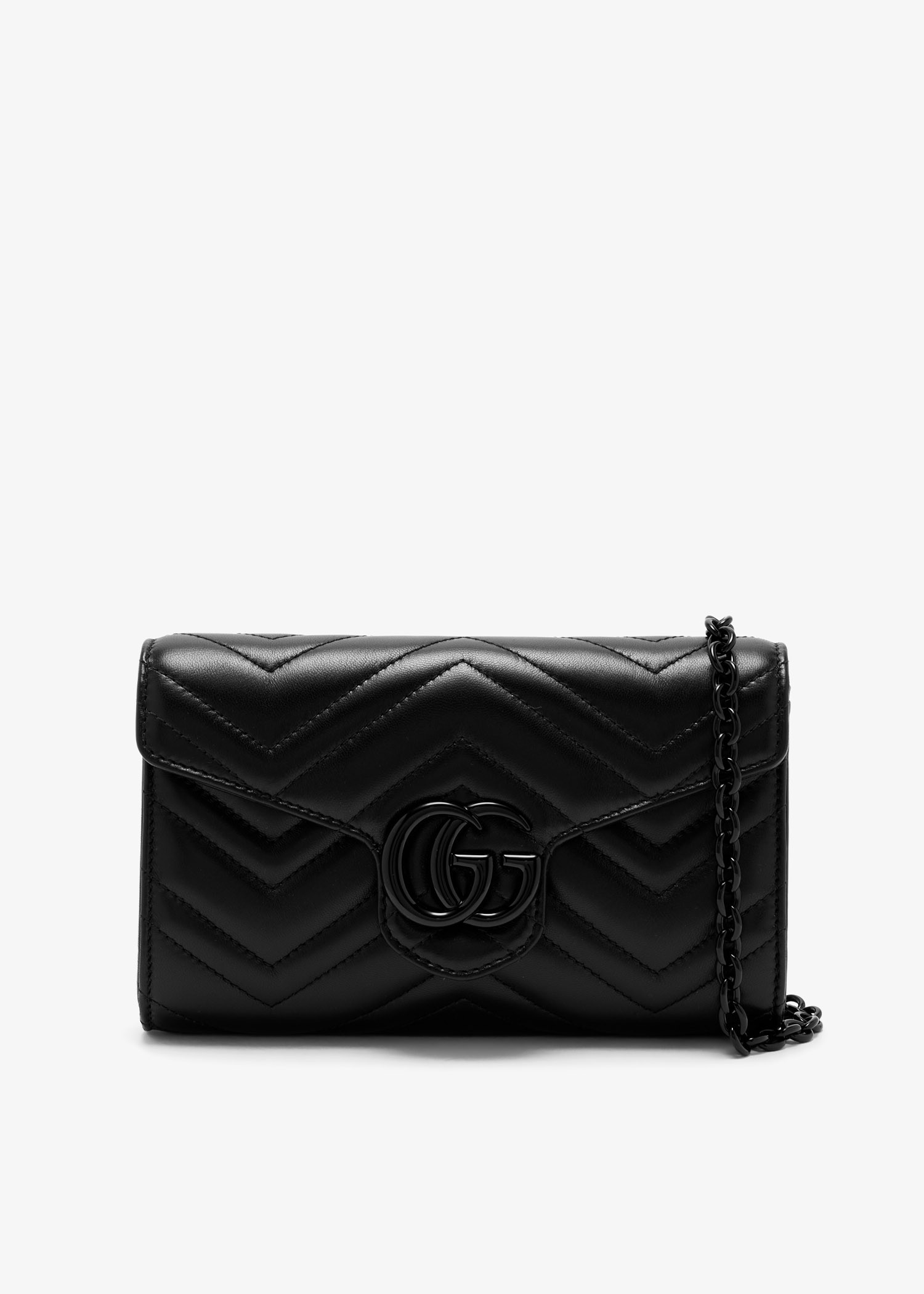 

GG Marmont chain wallet, Black