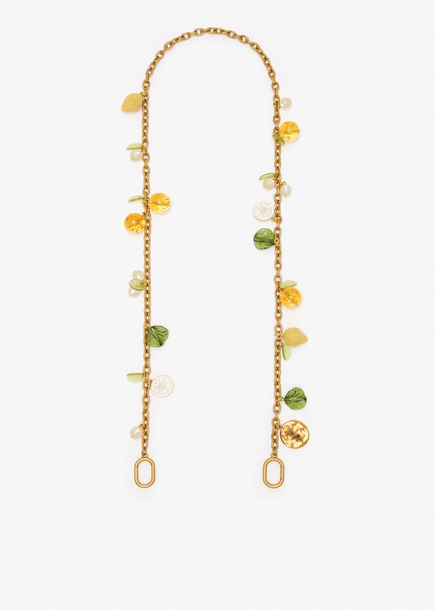 

Orange chain bag charm, Gold