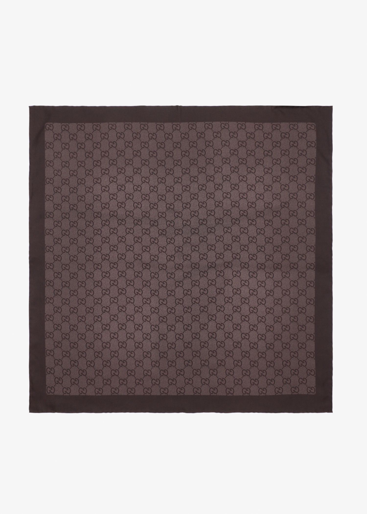 

GG silk twill jacquard carrè, Brown