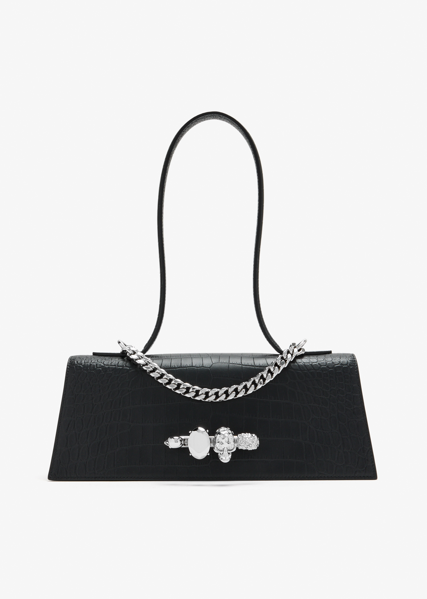 

Jewelled top-handle bag, Black