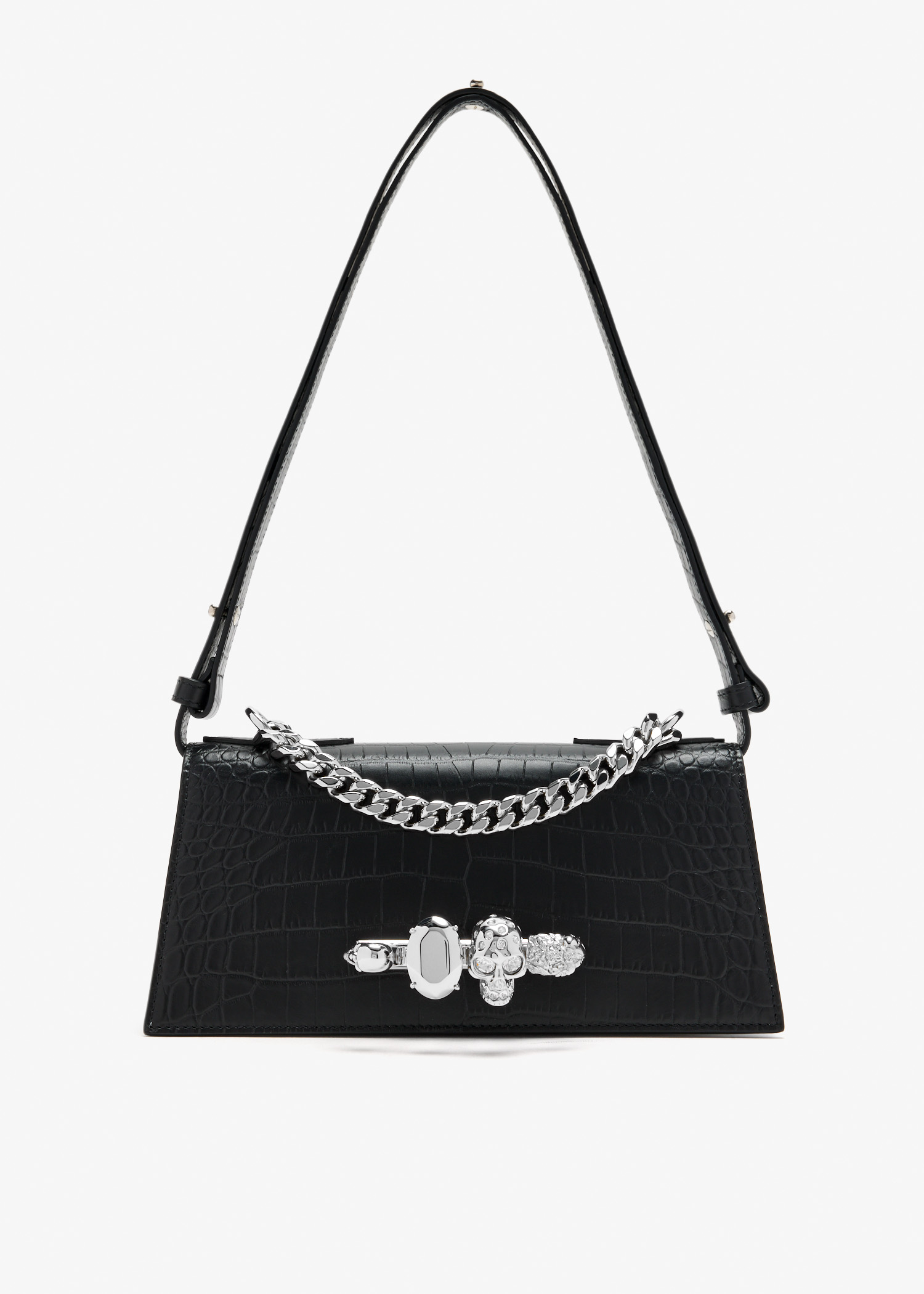 

Jewelled mini shoulder bag, Black