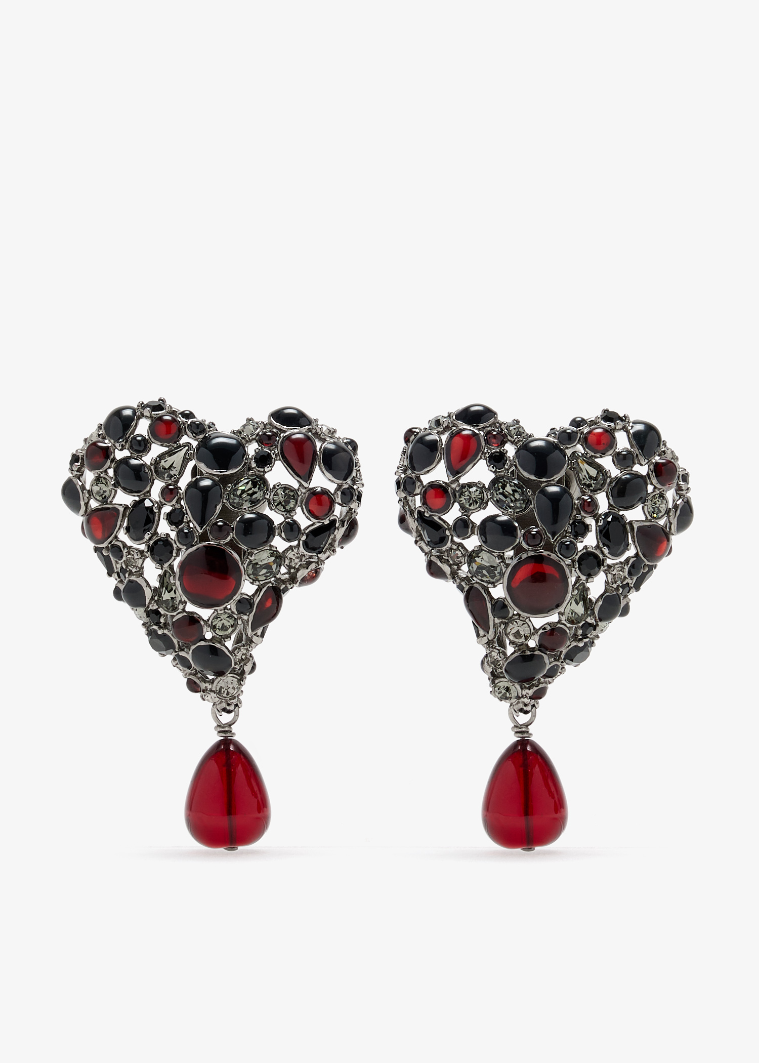 

Crystal Heart earrings, Grey