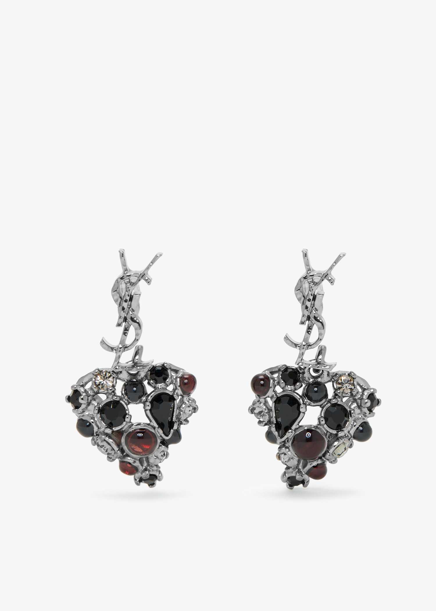 

Cassandre Crystal Heart earrings, Silver