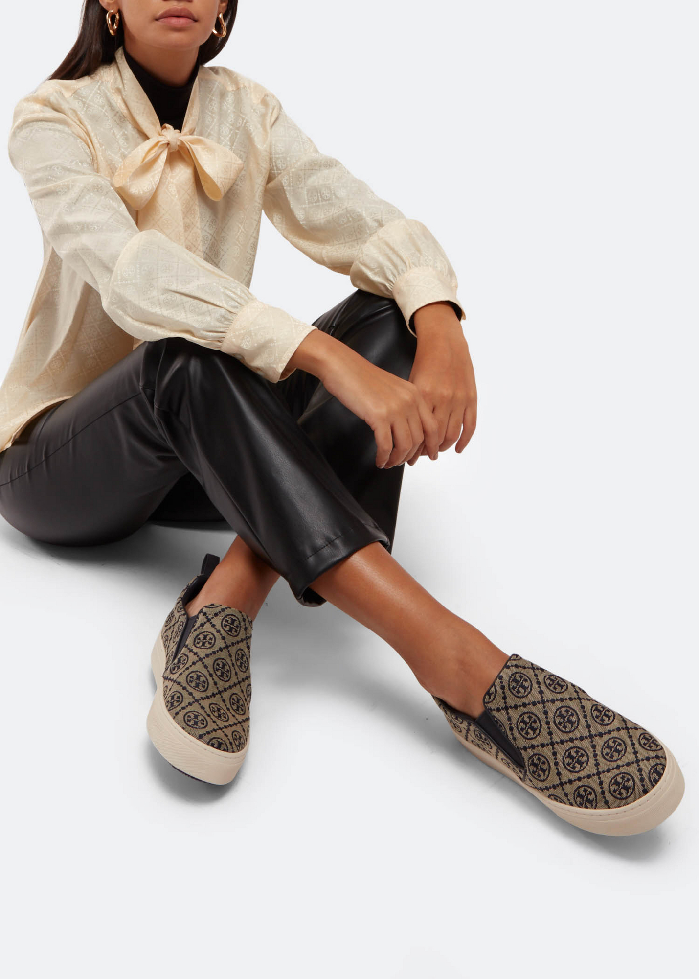 

T Monogram slip-on sneakers, Blue