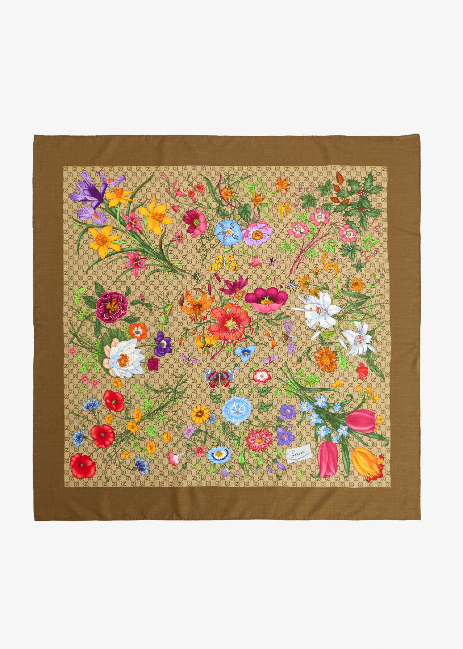 

GG wool silk shawl, Printed