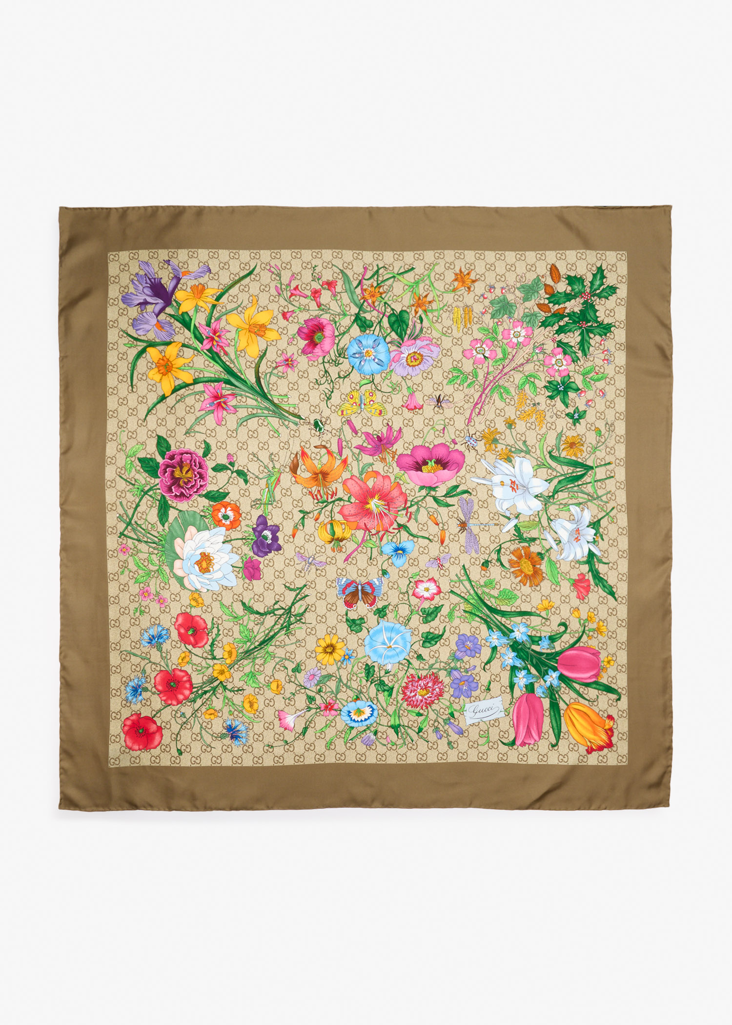 

GG silk twill carré, Printed